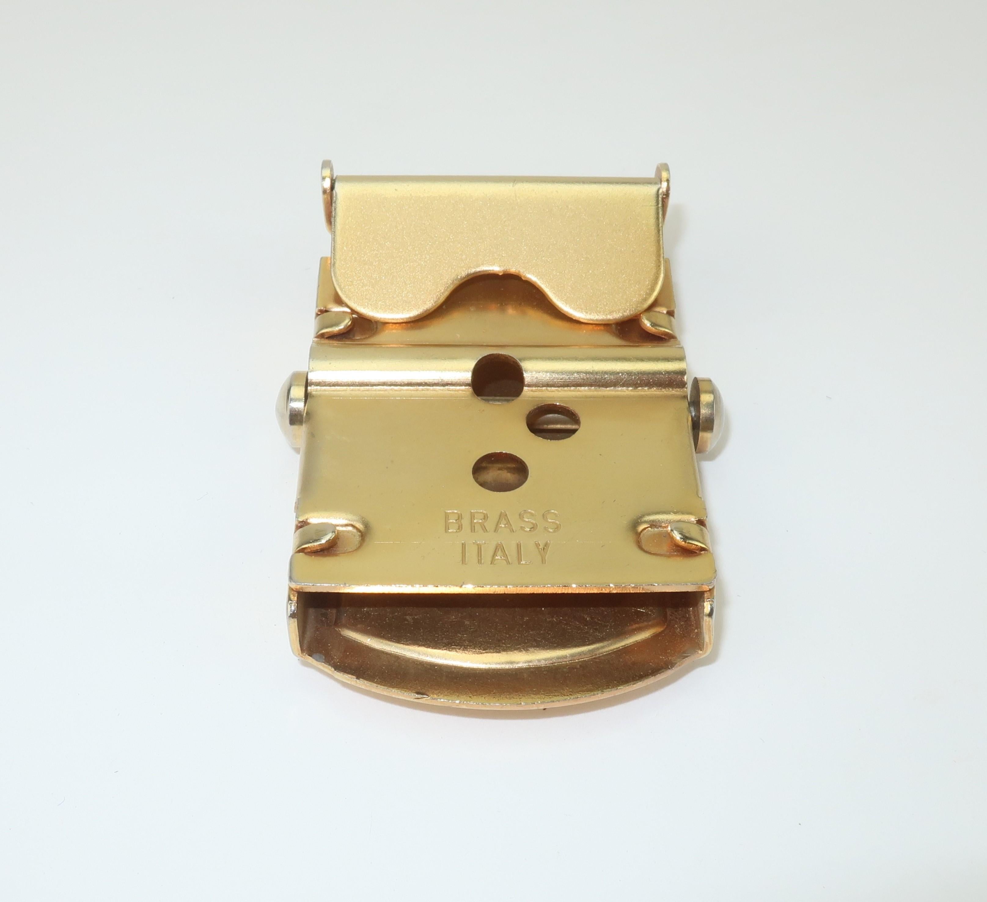 Vintage Made in Italy Izod Lacoste Buckle With Two Belts, 1970's In Good Condition In Atlanta, GA