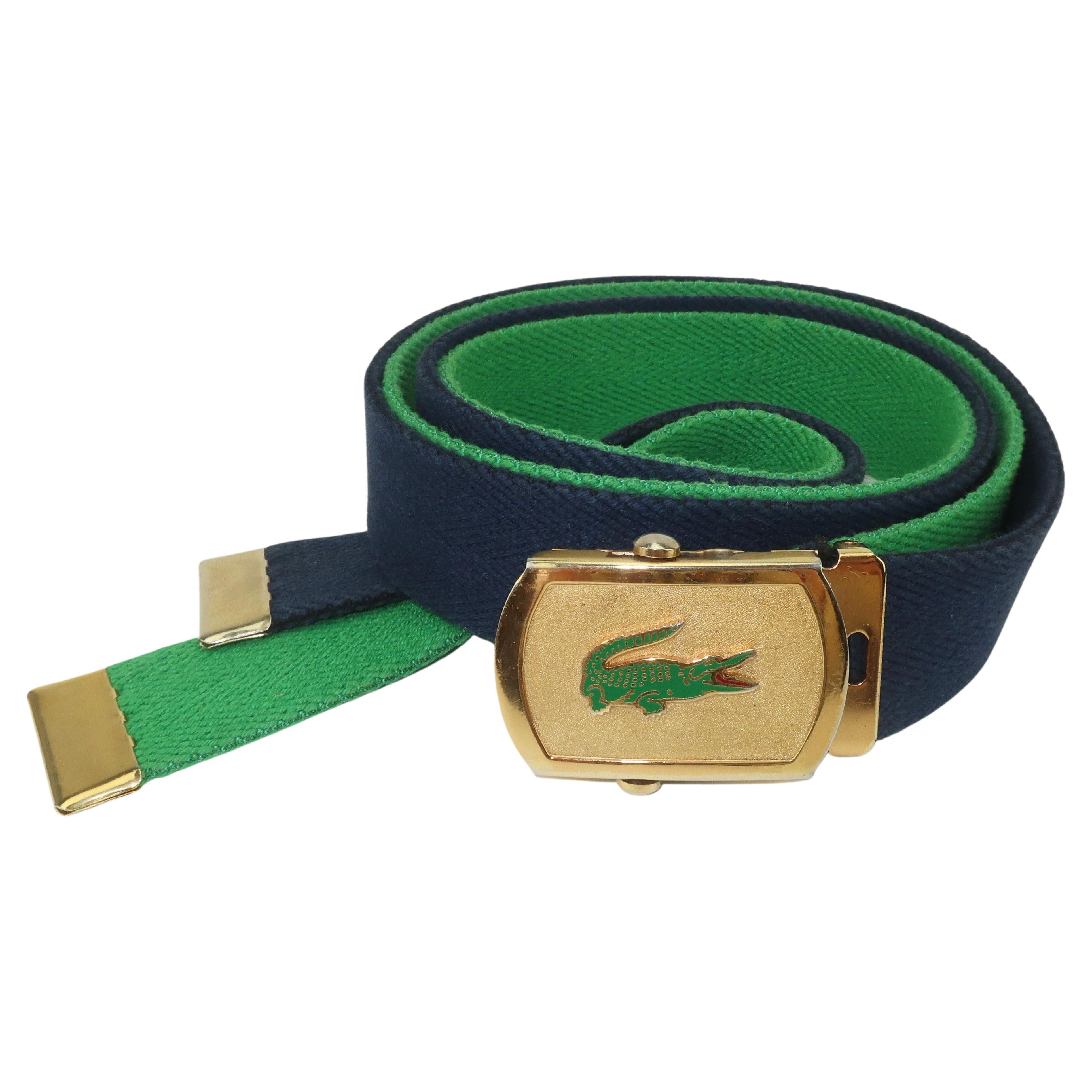 Vintage Made in Italy Izod Lacoste Buckle With Two Belts, 1970's