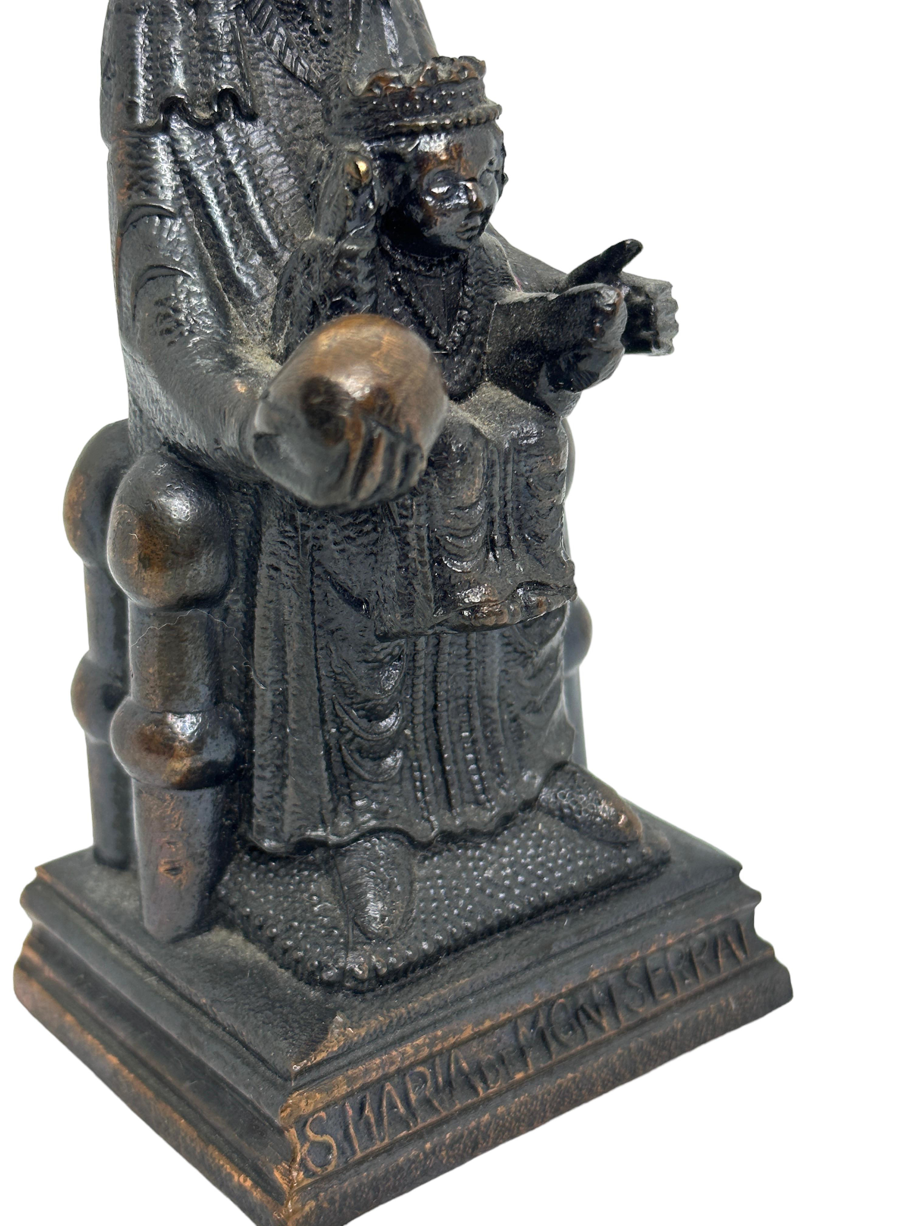 Vintage Madonna of Montserrat, Our Lady of Montserrat Statue Grand Tour Souvenir For Sale 2