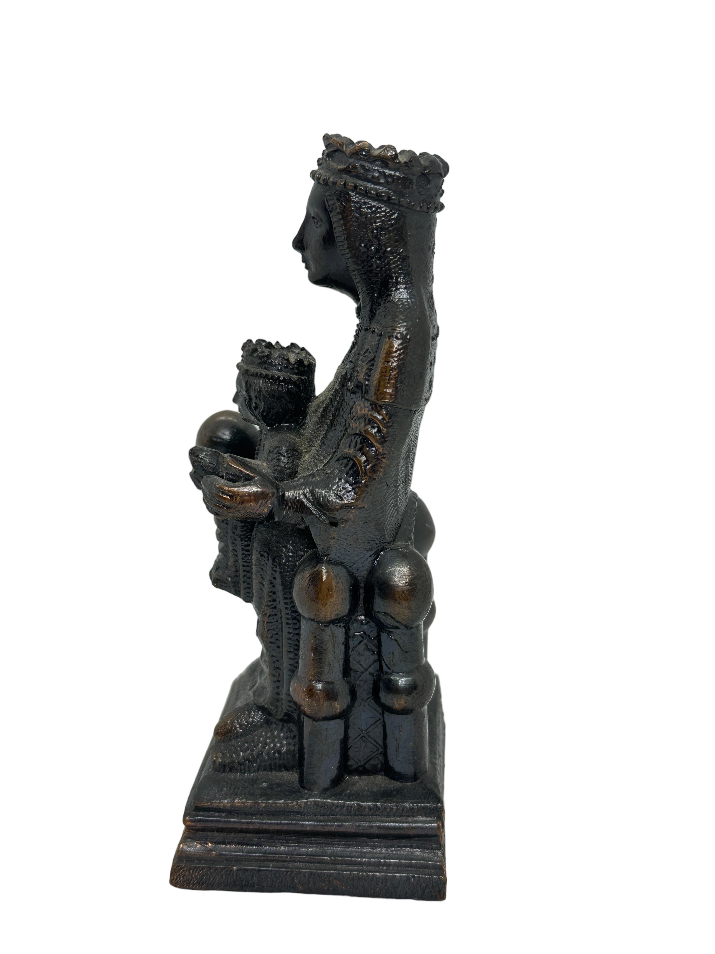 Vintage Madonna of Montserrat, Our Lady of Montserrat Statue Grand Tour Souvenir In Good Condition For Sale In Nuernberg, DE