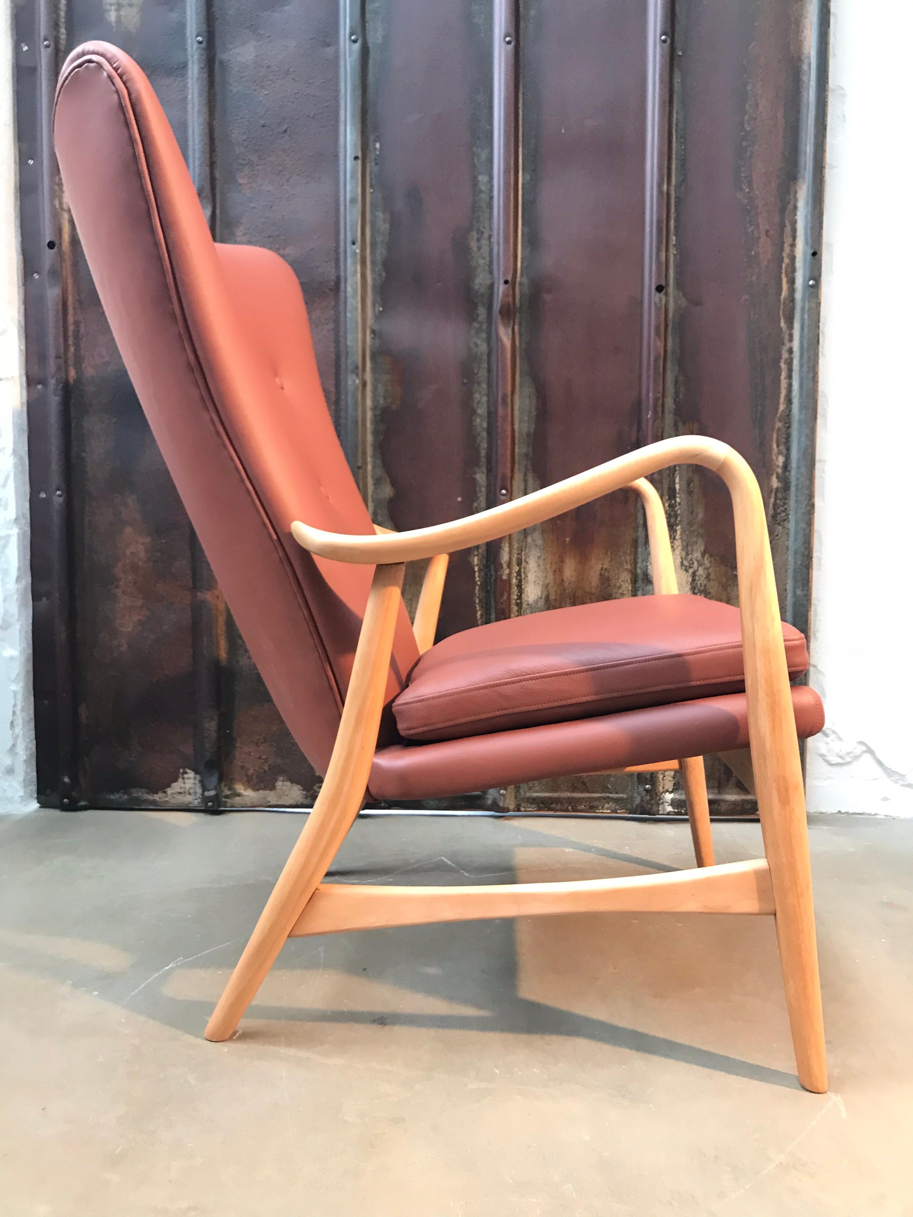 Vintage Danish In The Style Of Madsen and Schubell Wingback Lounge Chair 2