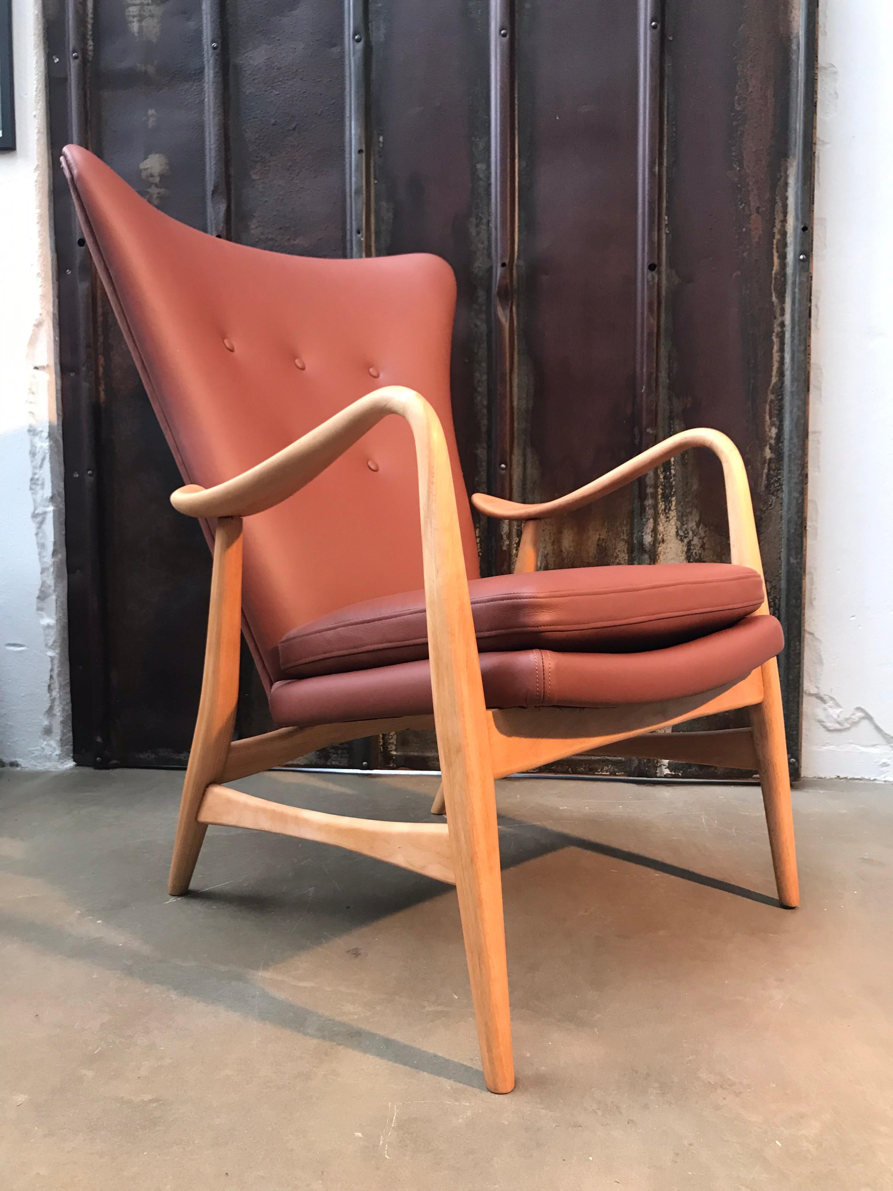 Vintage Danish In The Style Of Madsen and Schubell Wingback Lounge Chair 4