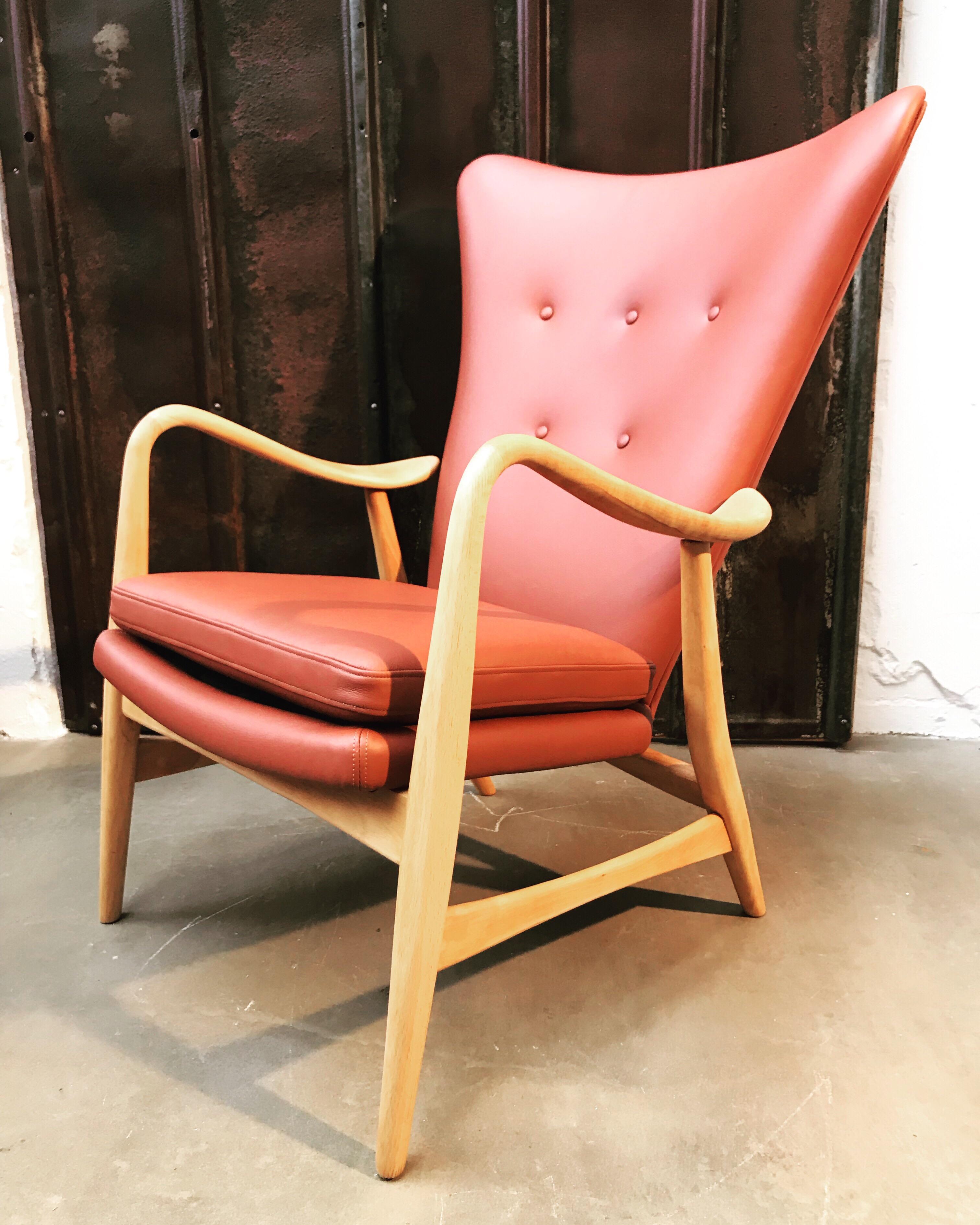 Mid-Century Modern Vintage Danish In The Style Of Madsen and Schubell Wingback Lounge Chair