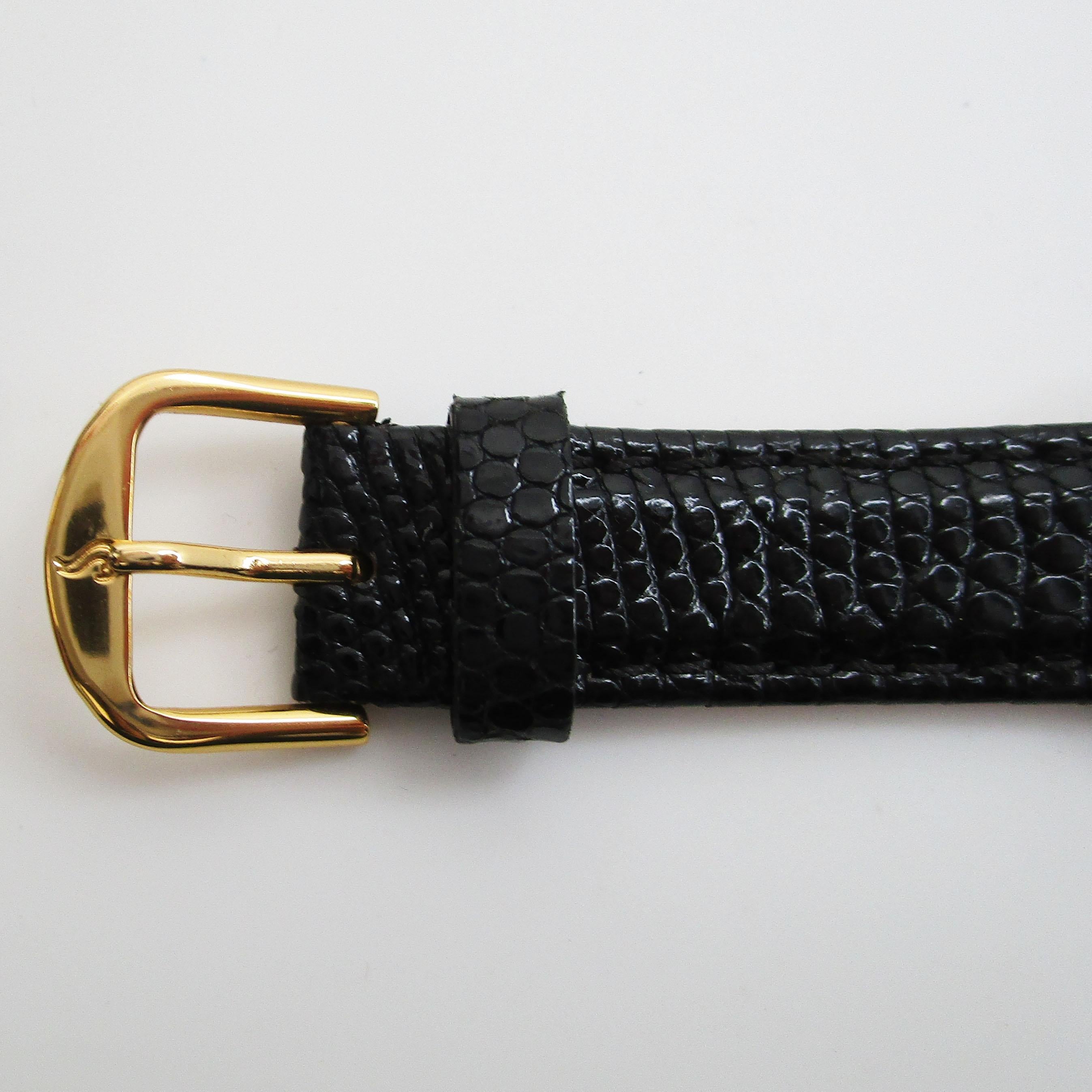 Vintage Madus 14 Karat Rose Gold Watch with Lizard Strap In Excellent Condition In Lexington, KY