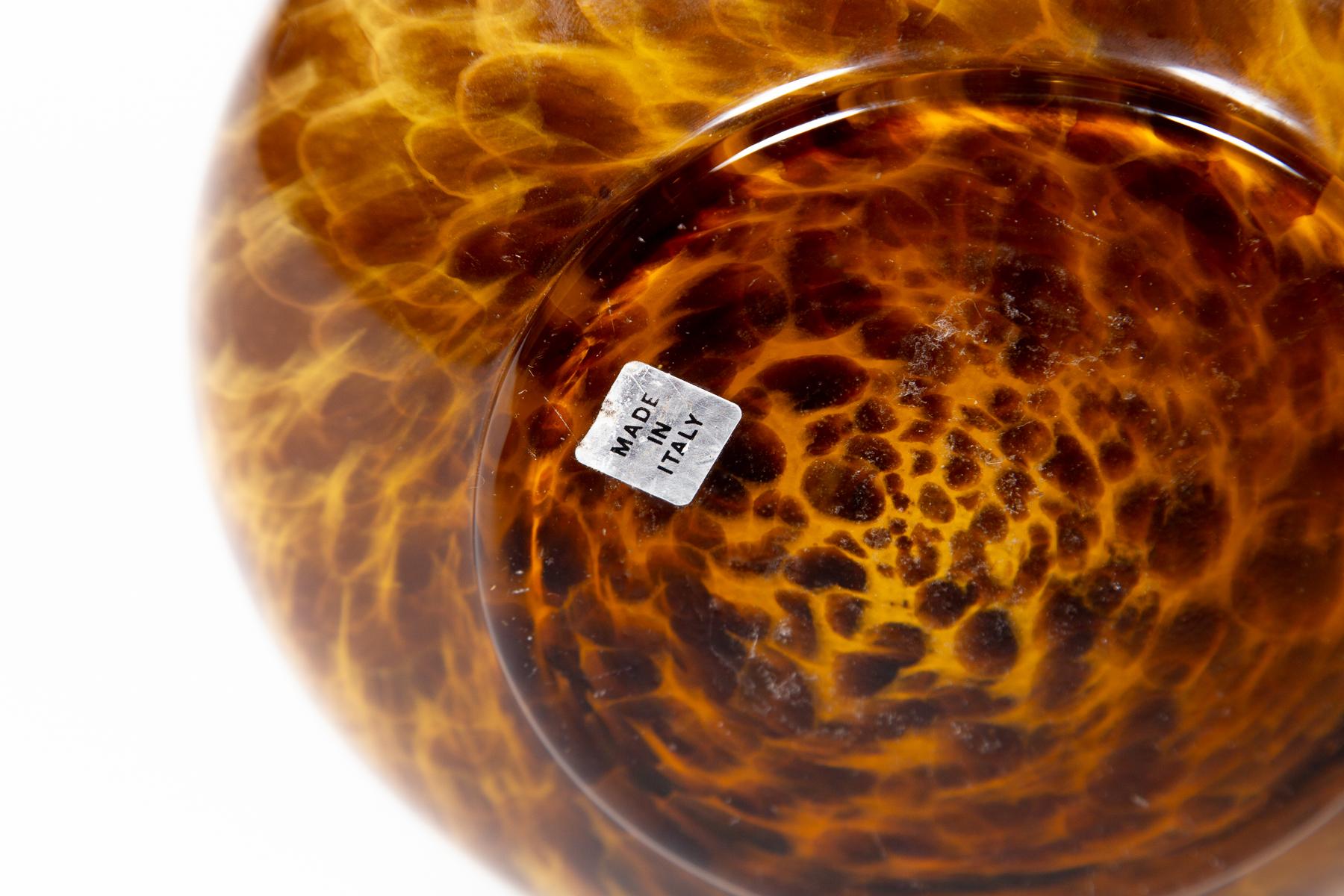 Vaso di vetro d'epoca con motivo a tartaruga di Maestri Vetrai, XX secolo, Italia 3