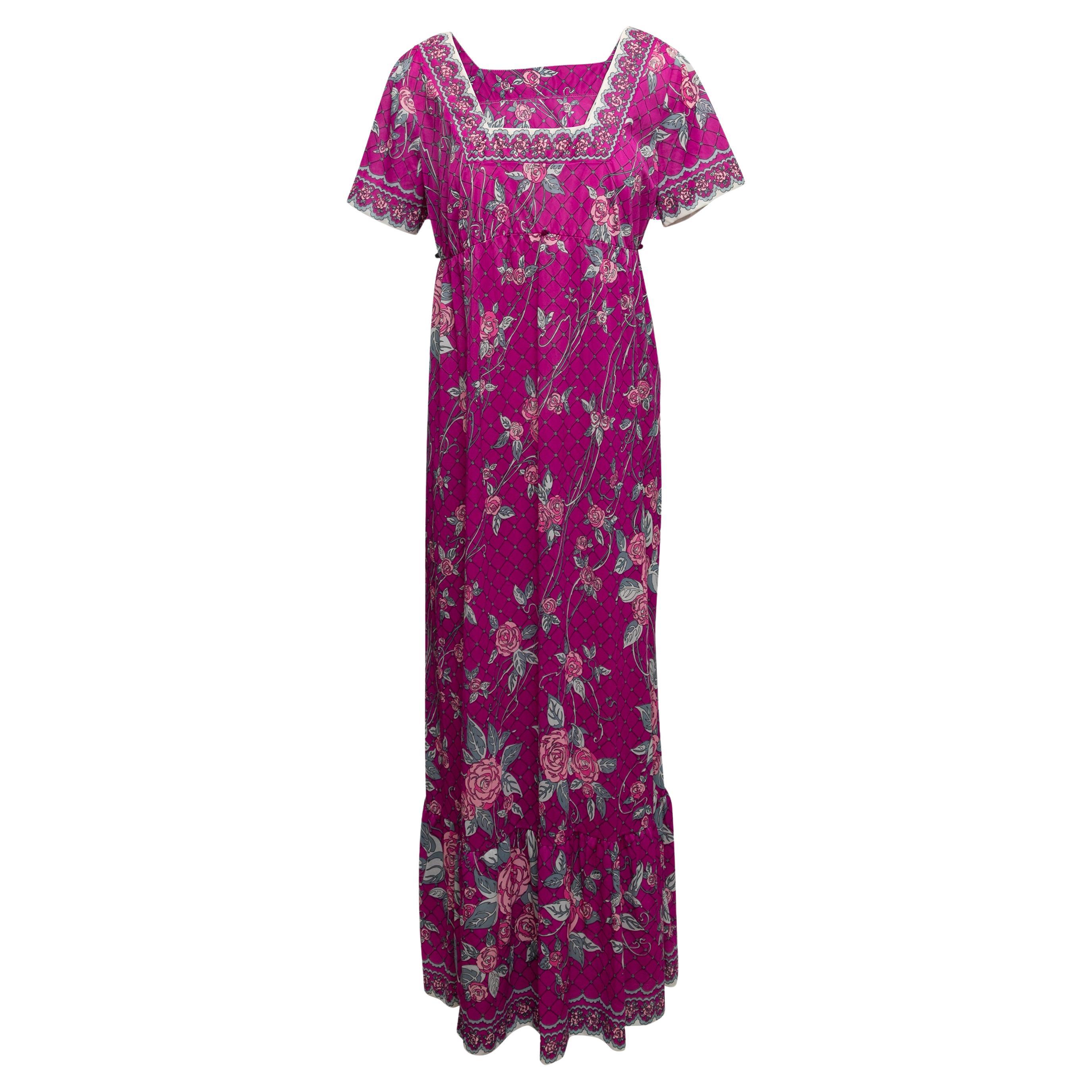 Vintage Magenta & Multicolor Emilio Pucci for Formfit Rogers Printed Dress