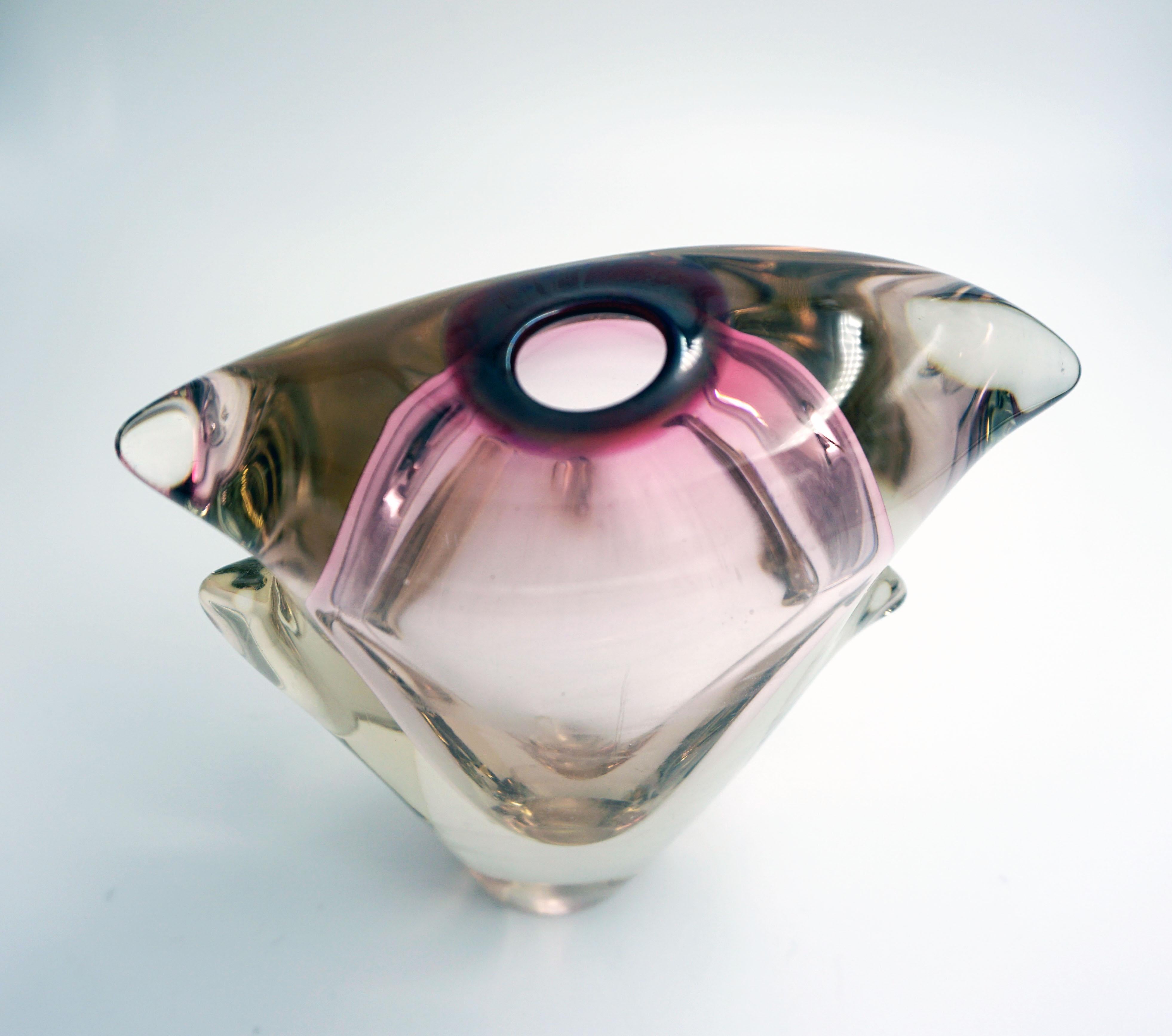 magenta glass vase