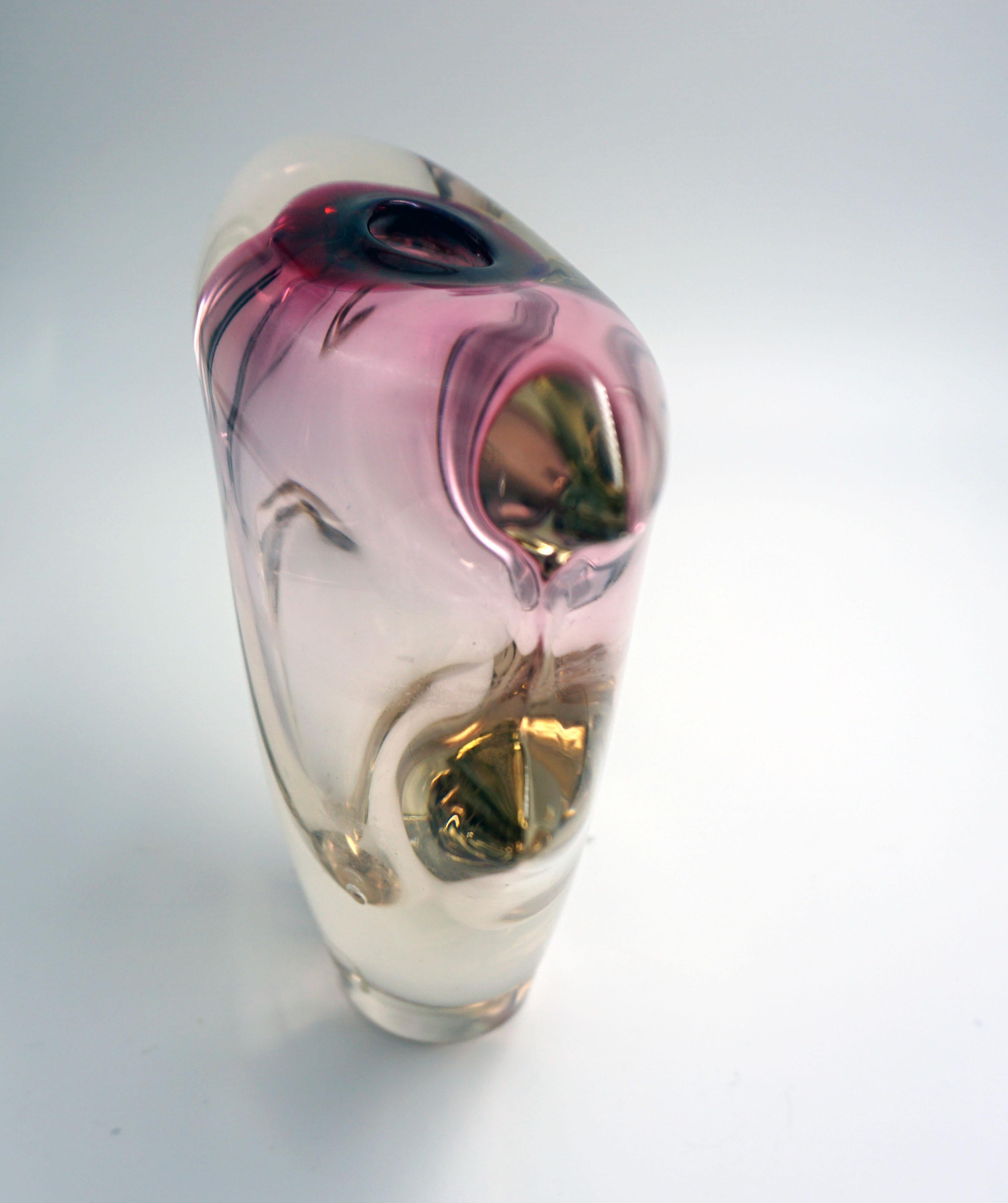 Mid-20th Century Vintage Magenta Murano Blown Glass Vase