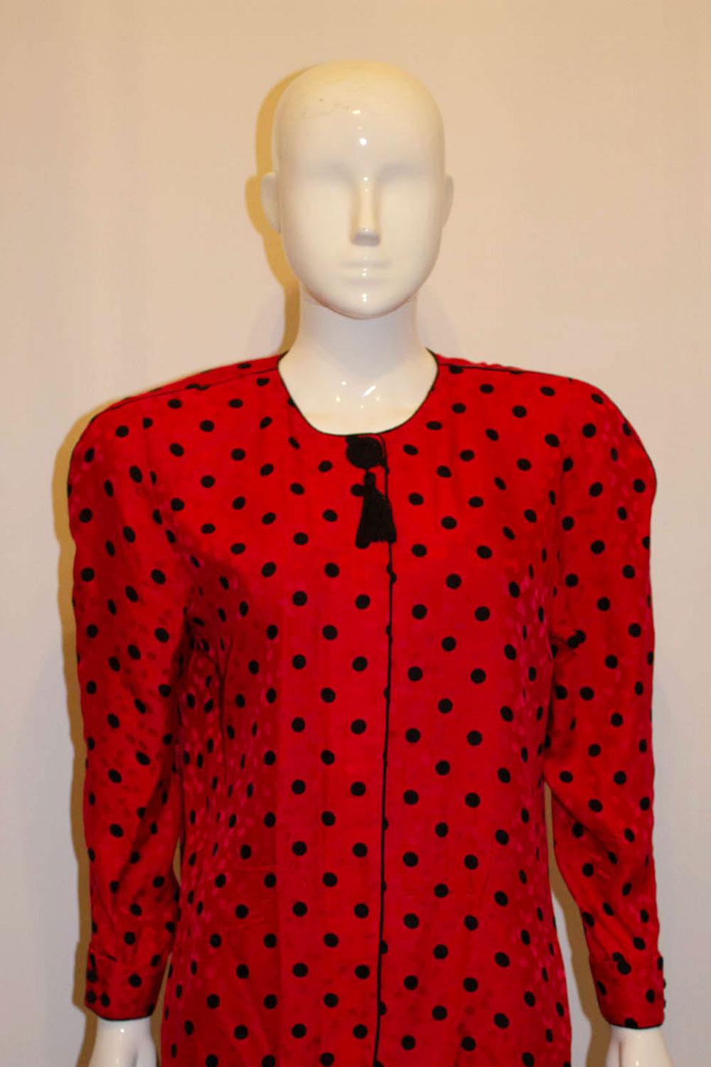 Vintage Maggy London Red Silk Top For Sale 3