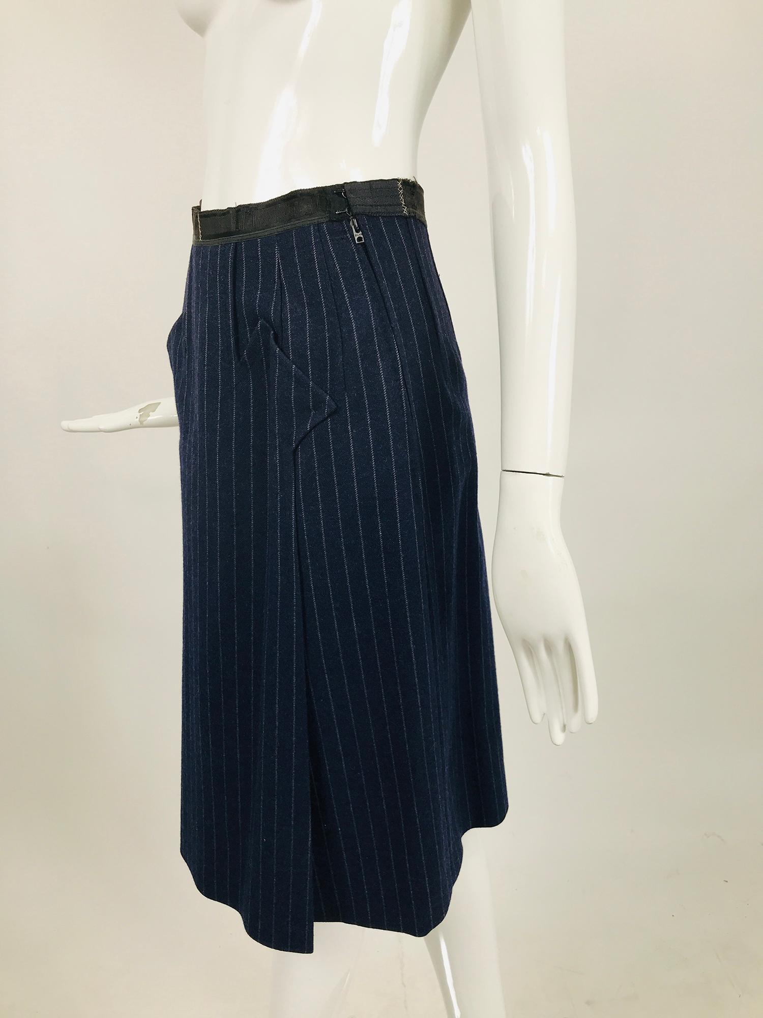 Tailleur jupe à rayures épinglées vintage Maggy Rouff Couture, début des années 1950 en vente 9