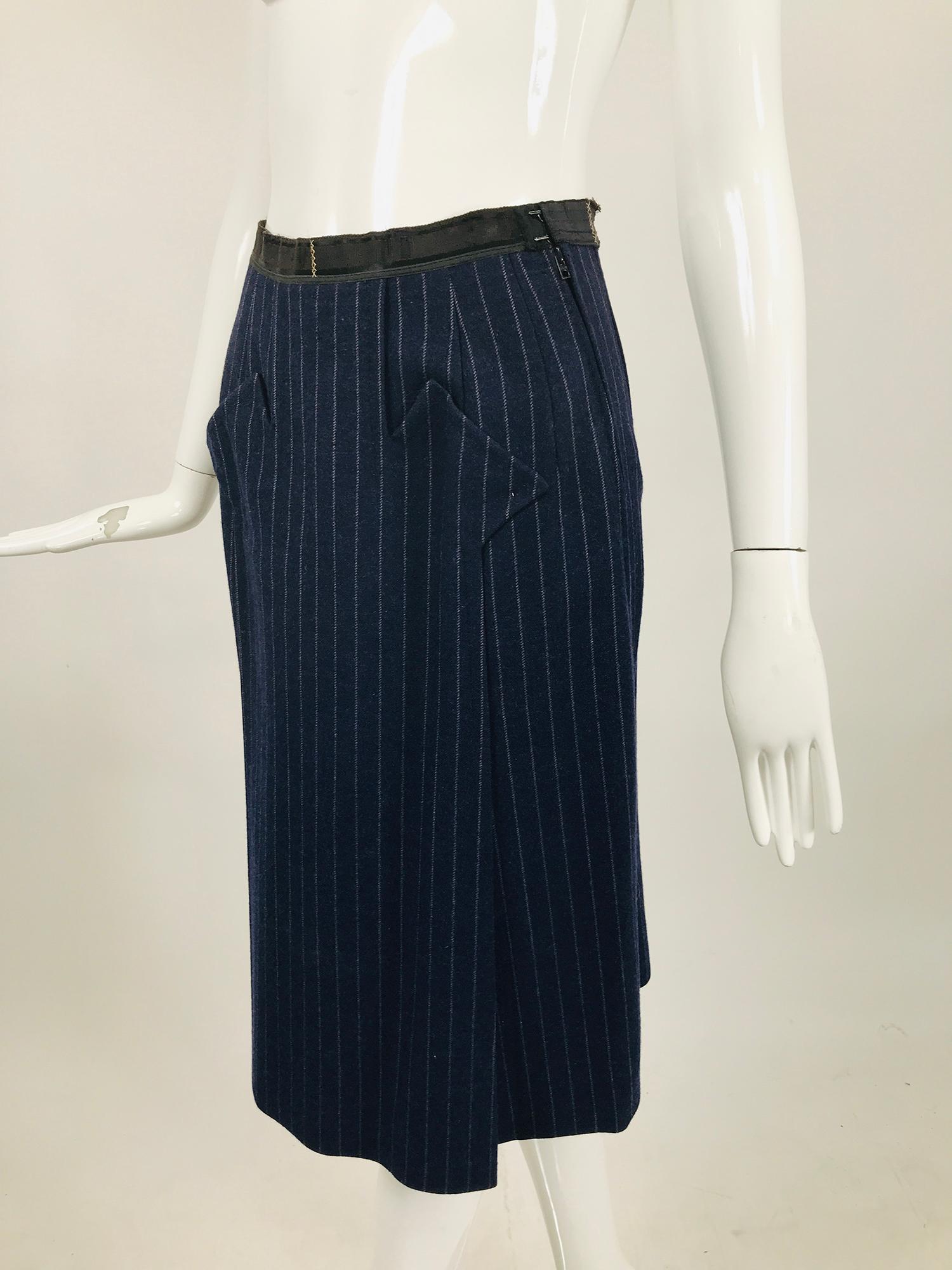Tailleur jupe à rayures épinglées vintage Maggy Rouff Couture, début des années 1950 en vente 10