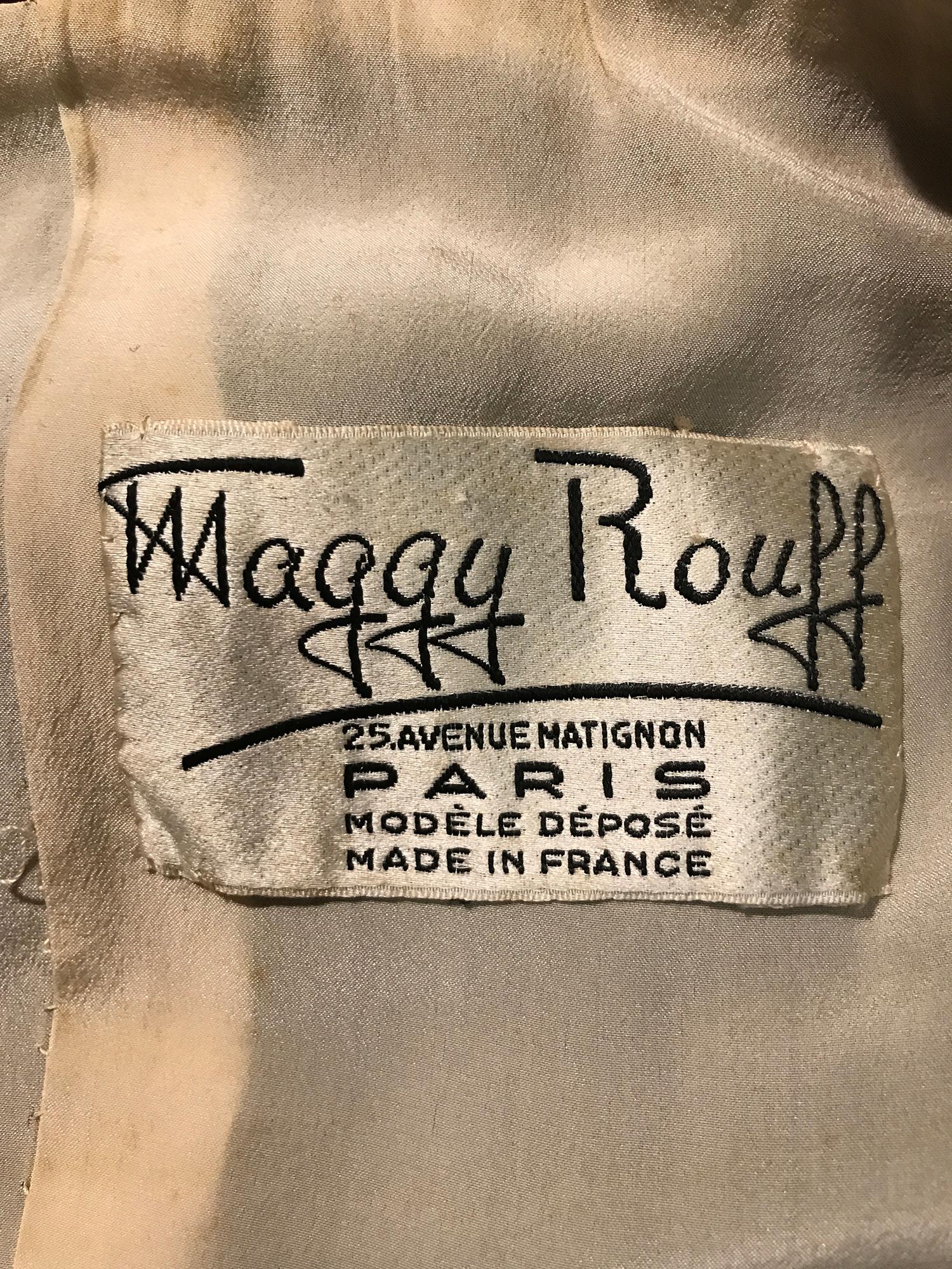 Tailleur jupe à rayures épinglées vintage Maggy Rouff Couture, début des années 1950 en vente 15
