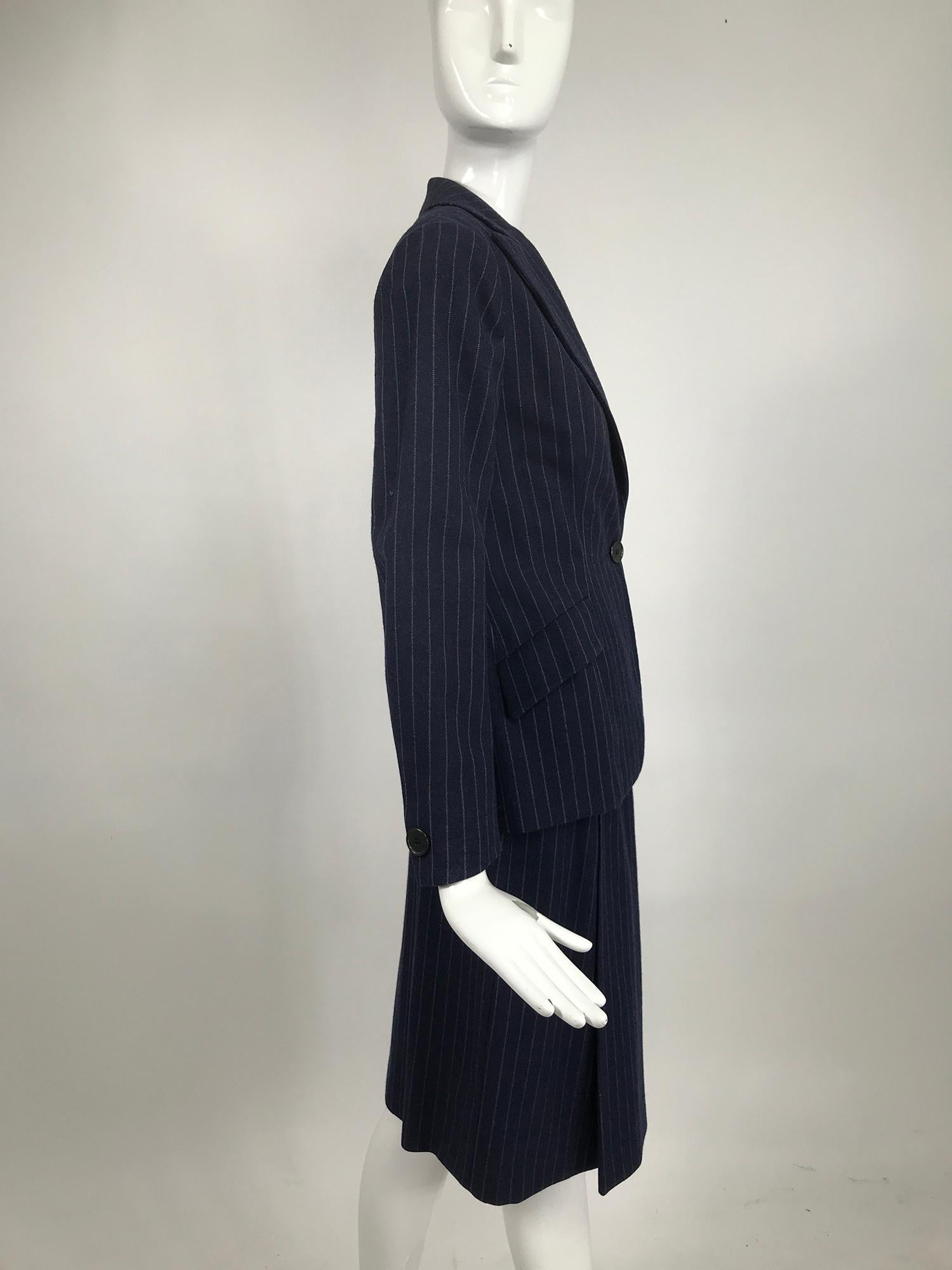 Noir Tailleur jupe à rayures épinglées vintage Maggy Rouff Couture, début des années 1950 en vente