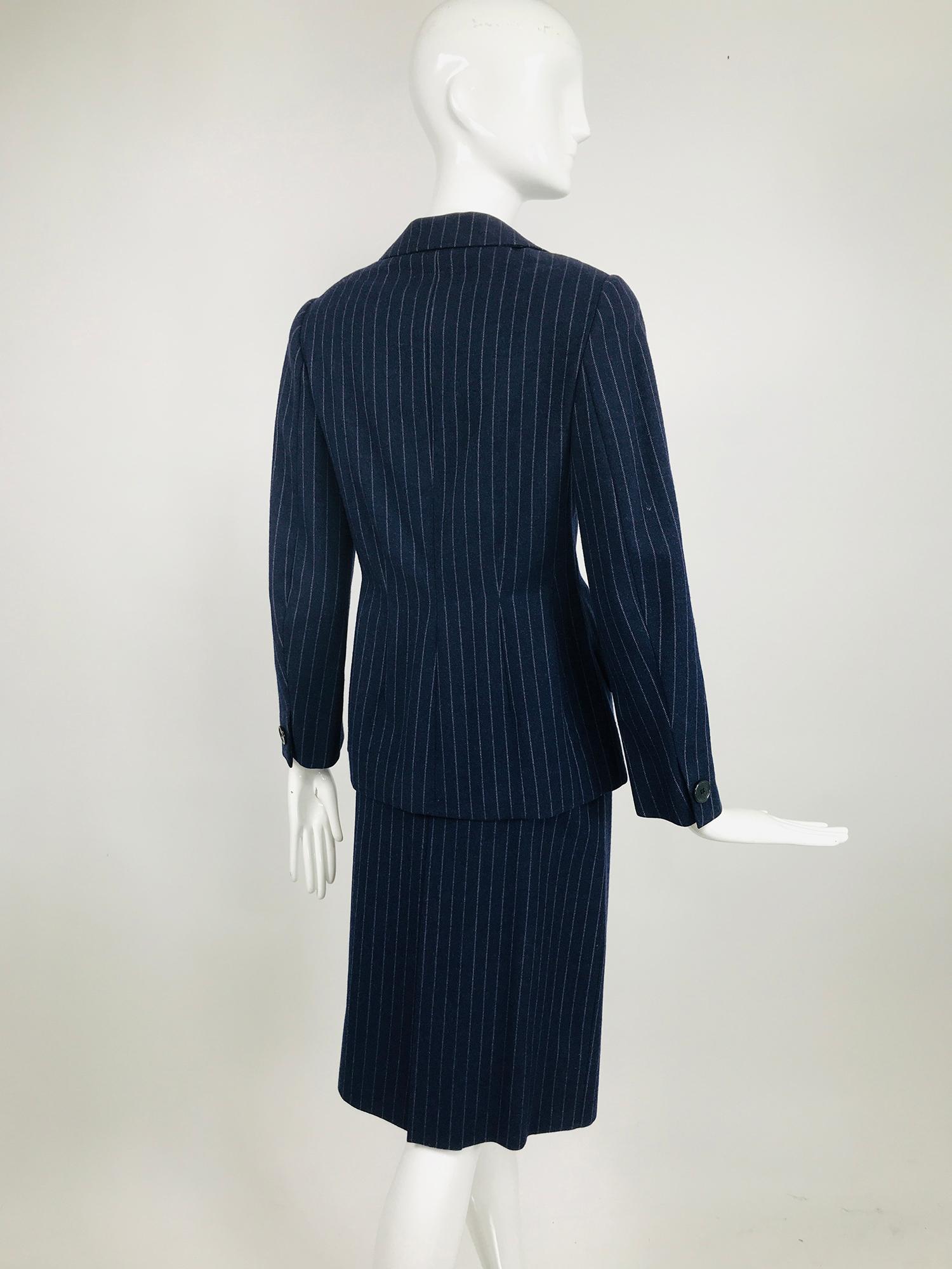 Tailleur jupe à rayures épinglées vintage Maggy Rouff Couture, début des années 1950 Pour femmes en vente