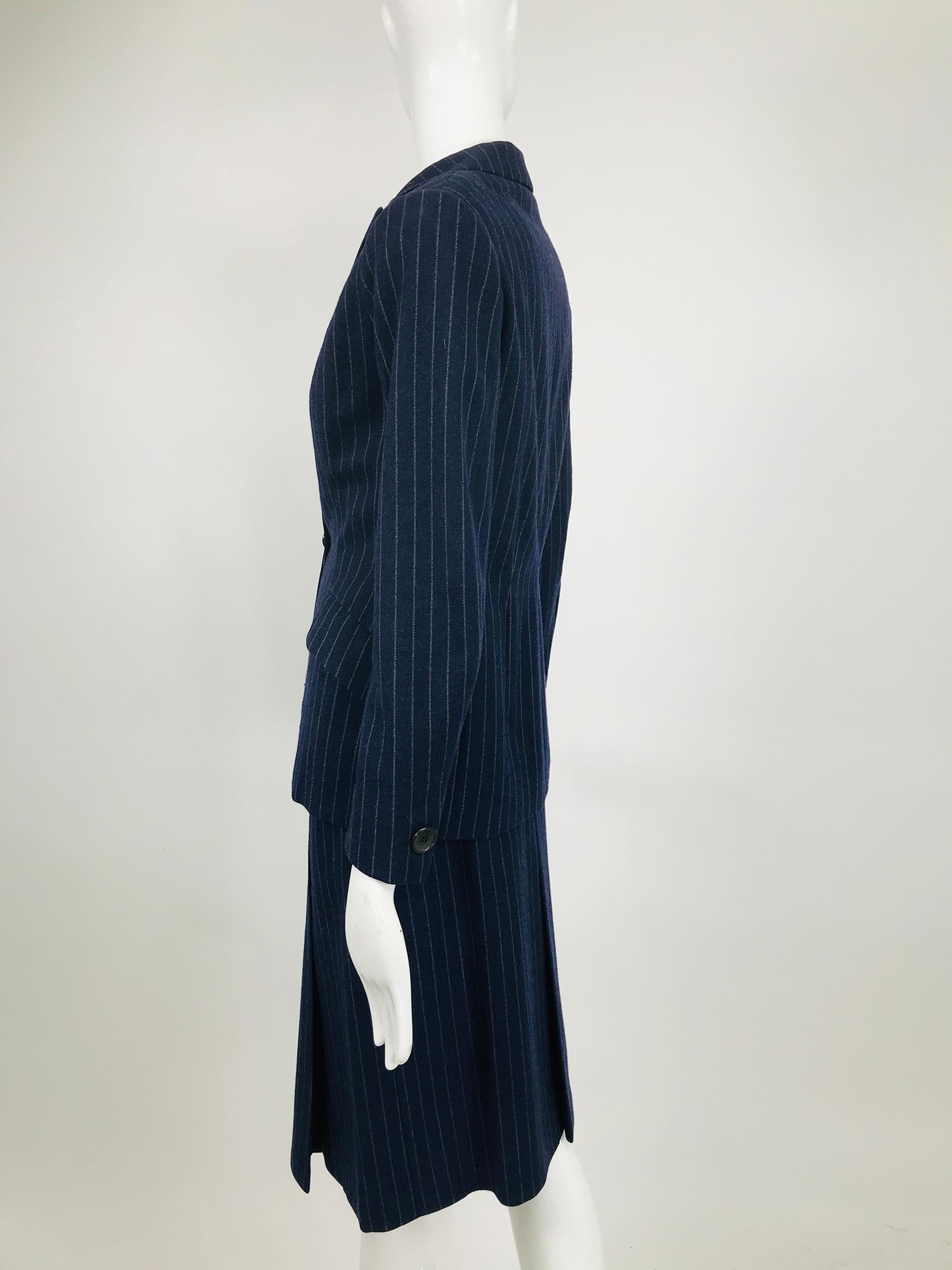 Tailleur jupe à rayures épinglées vintage Maggy Rouff Couture, début des années 1950 en vente 2