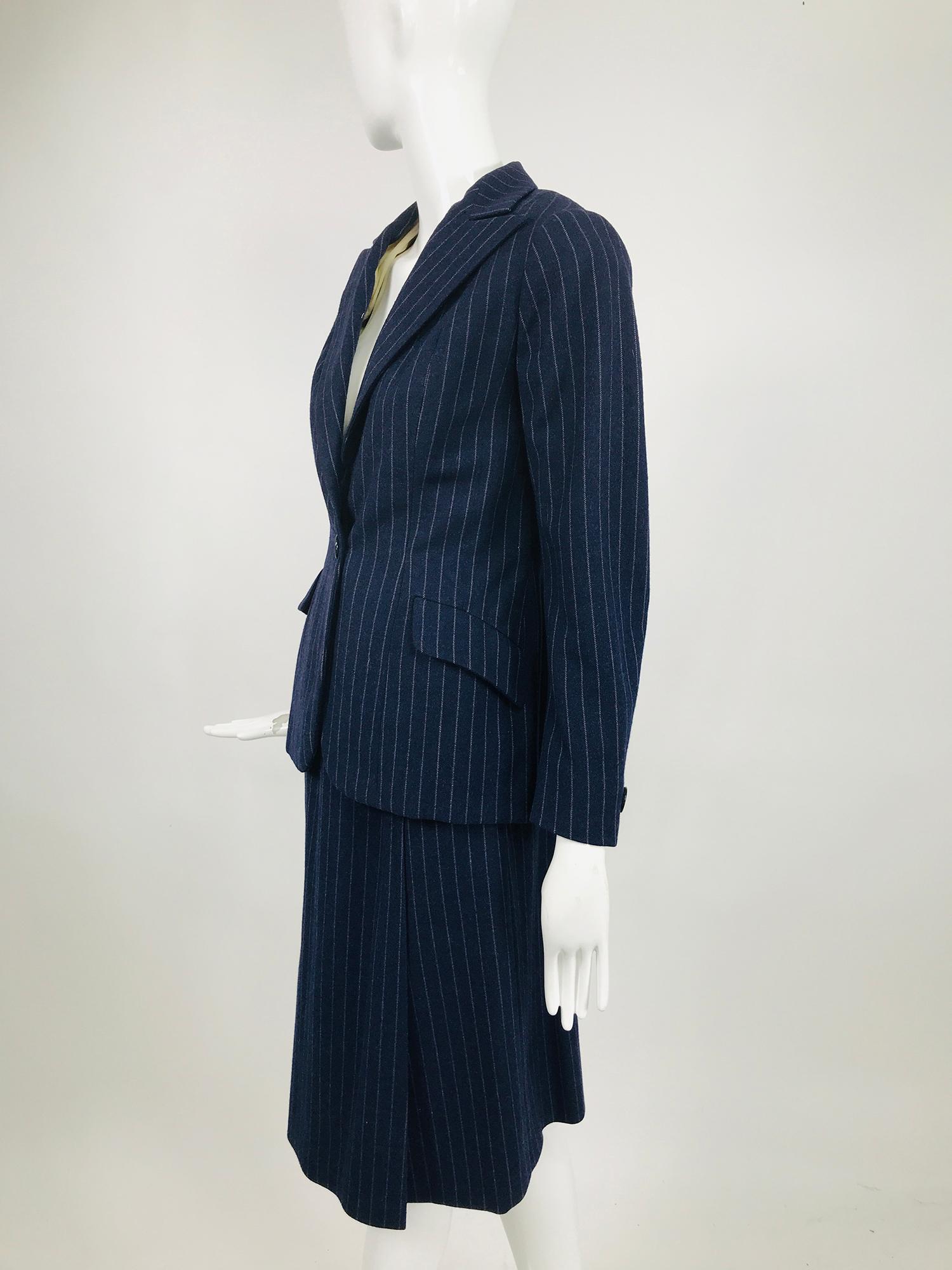 Tailleur jupe à rayures épinglées vintage Maggy Rouff Couture, début des années 1950 en vente 3
