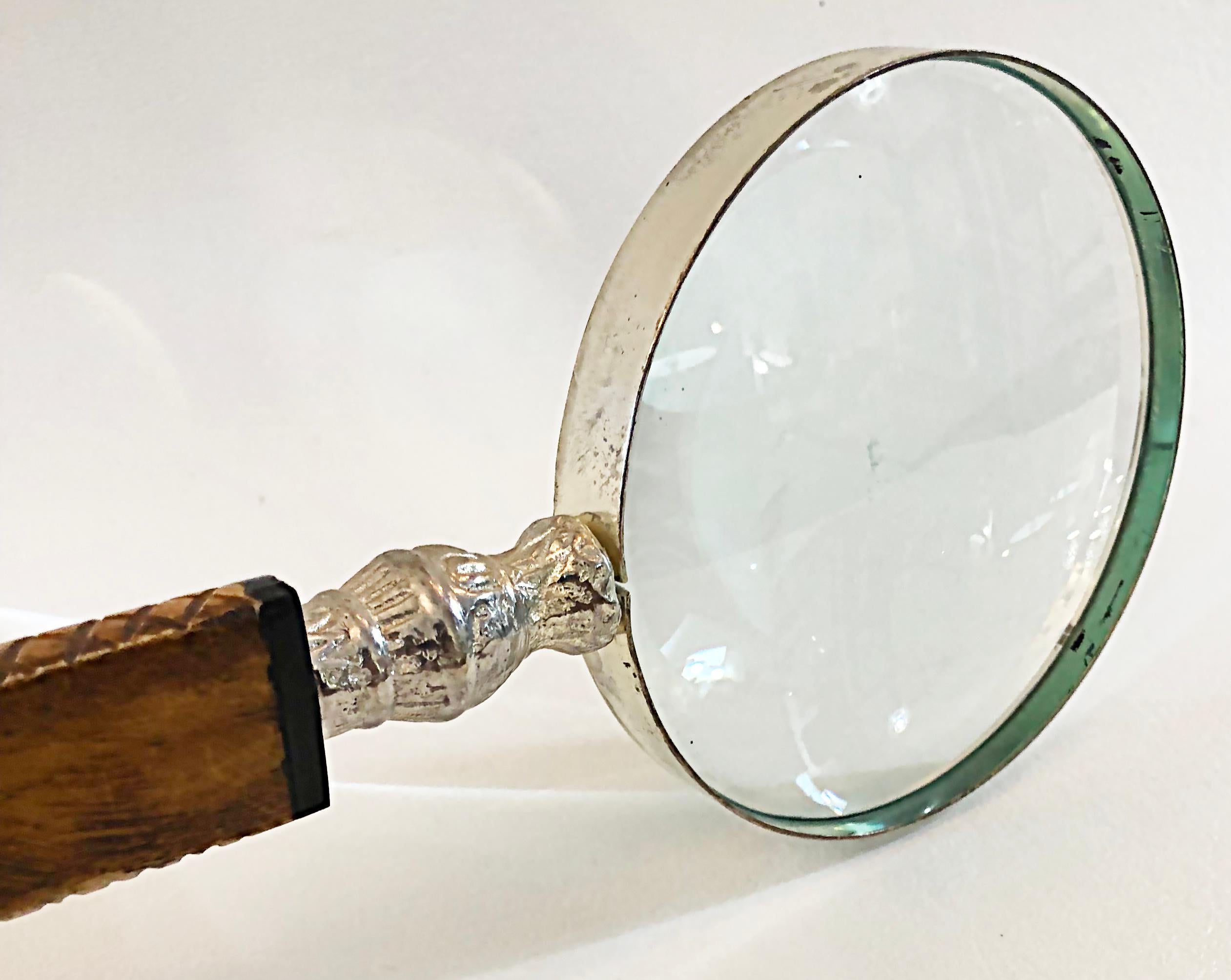 20th Century Vintage Magnifying Glass with Carved Bone Handle