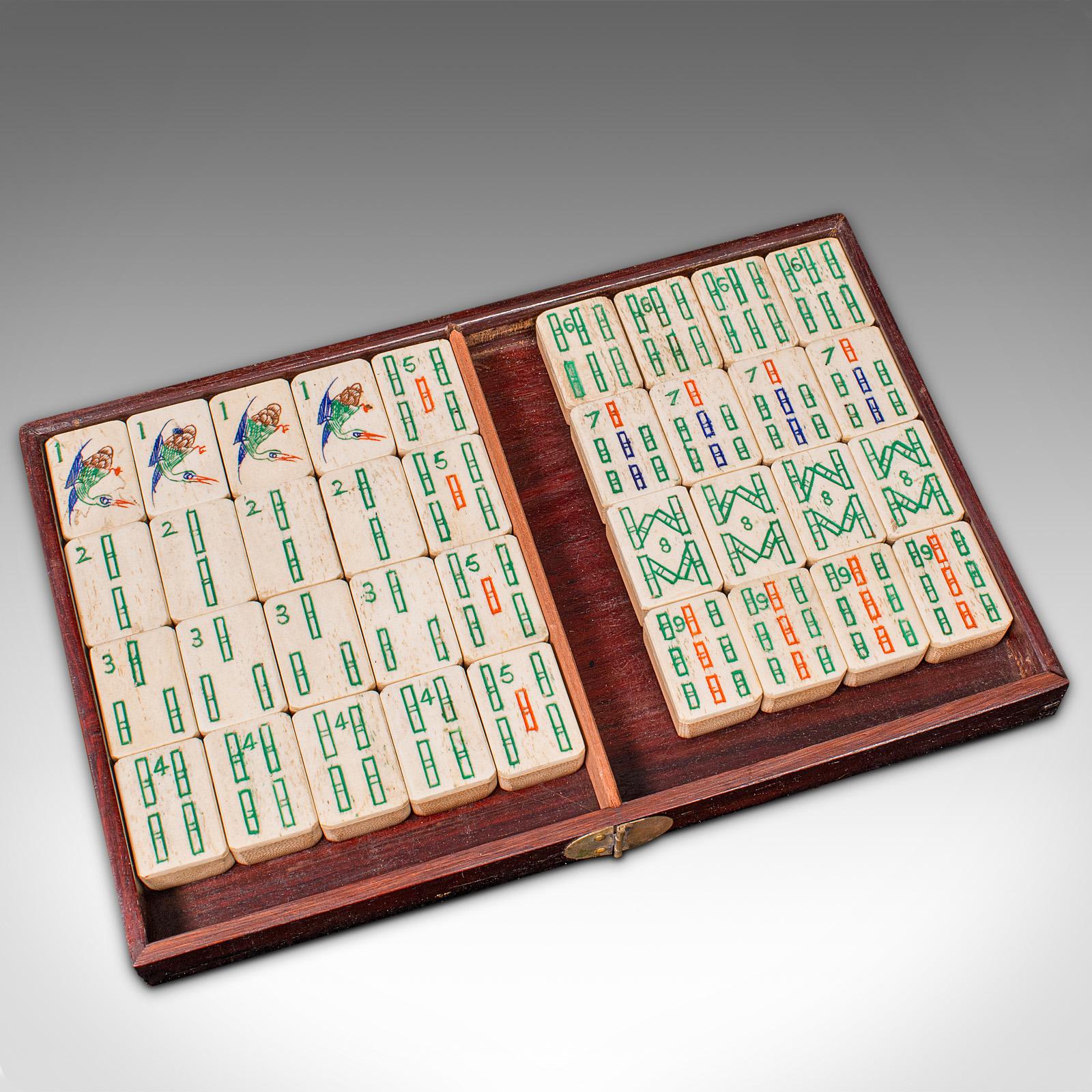 Vintage Mah-jong Set, Chinese, Cased Gaming Set, Bamboo, Mid 20th Century, 1960 For Sale 5