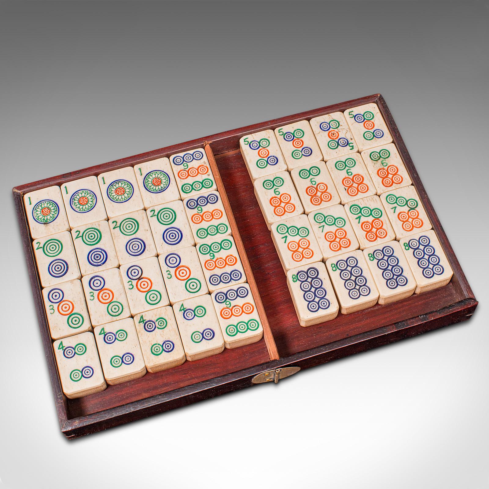 Vintage Mah-jong Set, Chinese, Cased Gaming Set, Bamboo, Mid 20th Century, 1960 For Sale 2