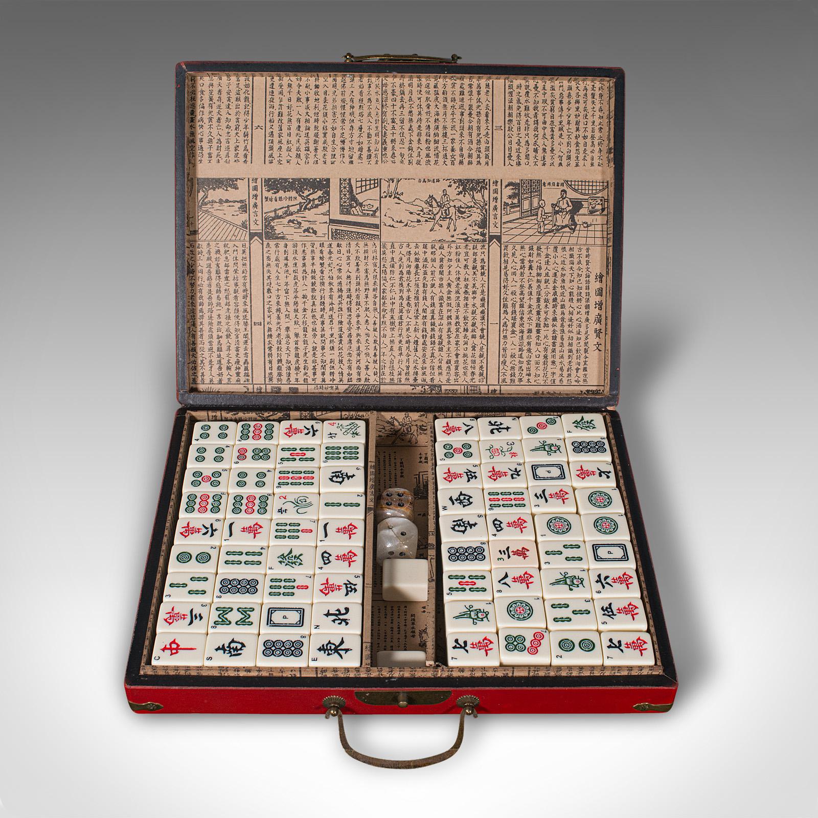 20th Century Vintage Mah-Jongg Set, Chinese, Oriental, Gaming Case, Mahjong, Late 20th.C