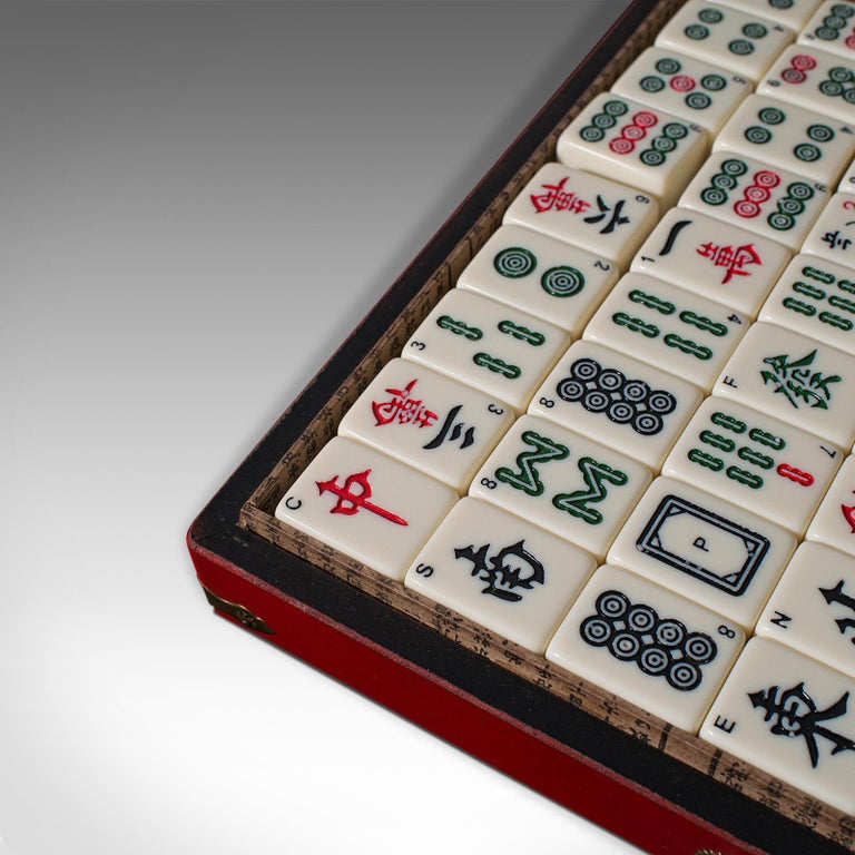 Black Faux Leather Mahjong Game Set