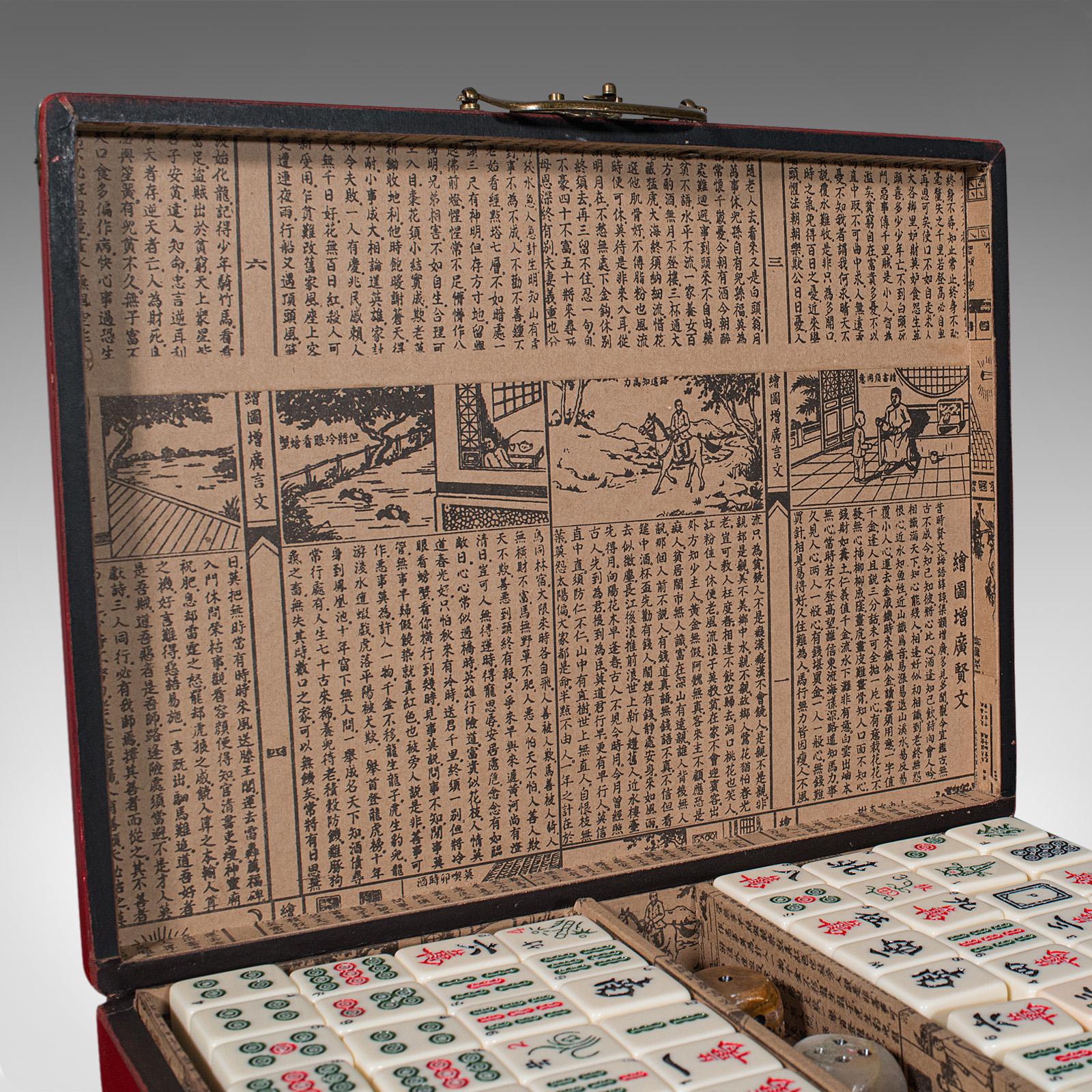 Vintage Mah-Jongg Set, Chinese, Oriental, Gaming Case, Mahjong, Late 20th.C 4