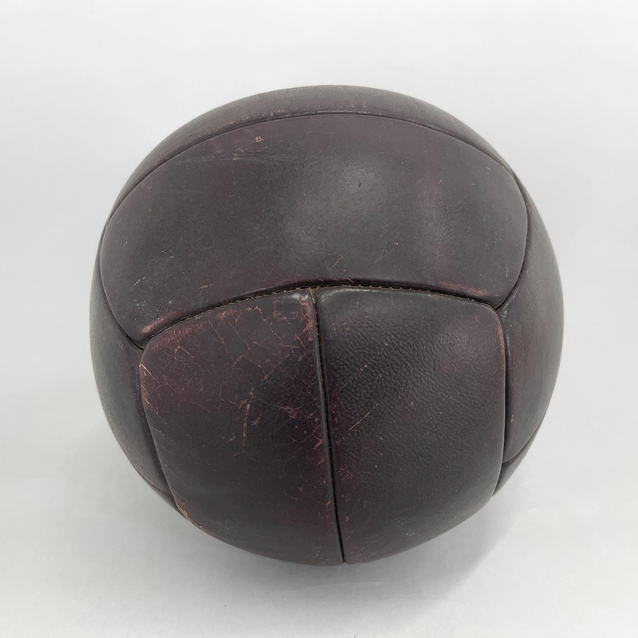 20th Century Vintage Mahogany Leather Medicine Ball, 1930's  For Sale