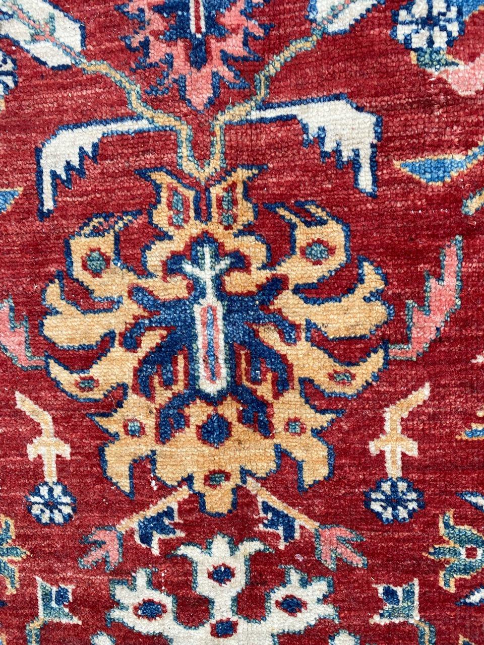 Cotton Bobyrug’s Vintage Mahal Design Chobi Afghan Rug For Sale