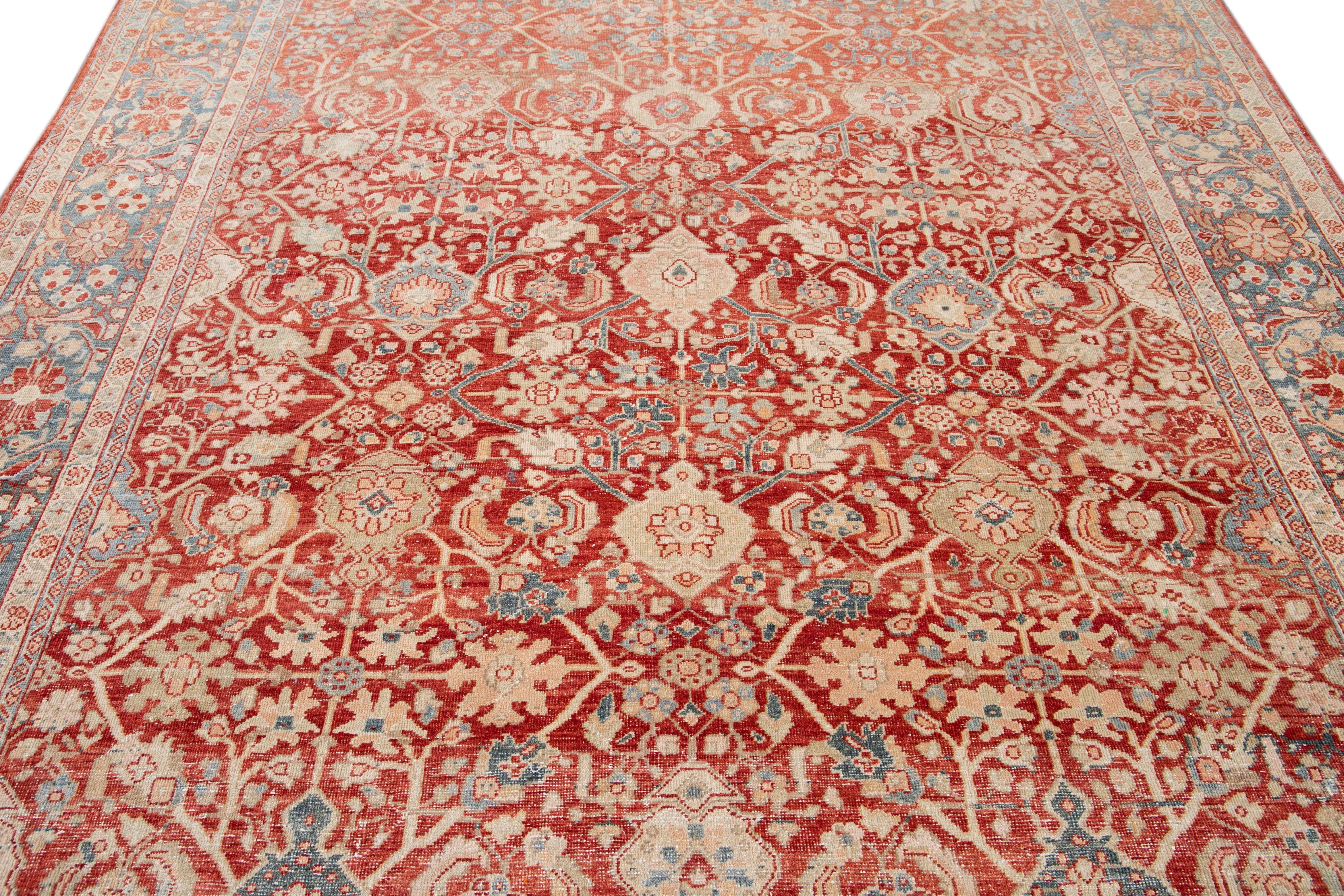 Vintage Mahal Handmade Wool Rug For Sale 8