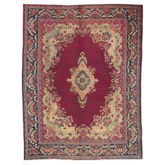 Vintage Persian Mahal Rug, French Rococo Meets Relaxed Refinement