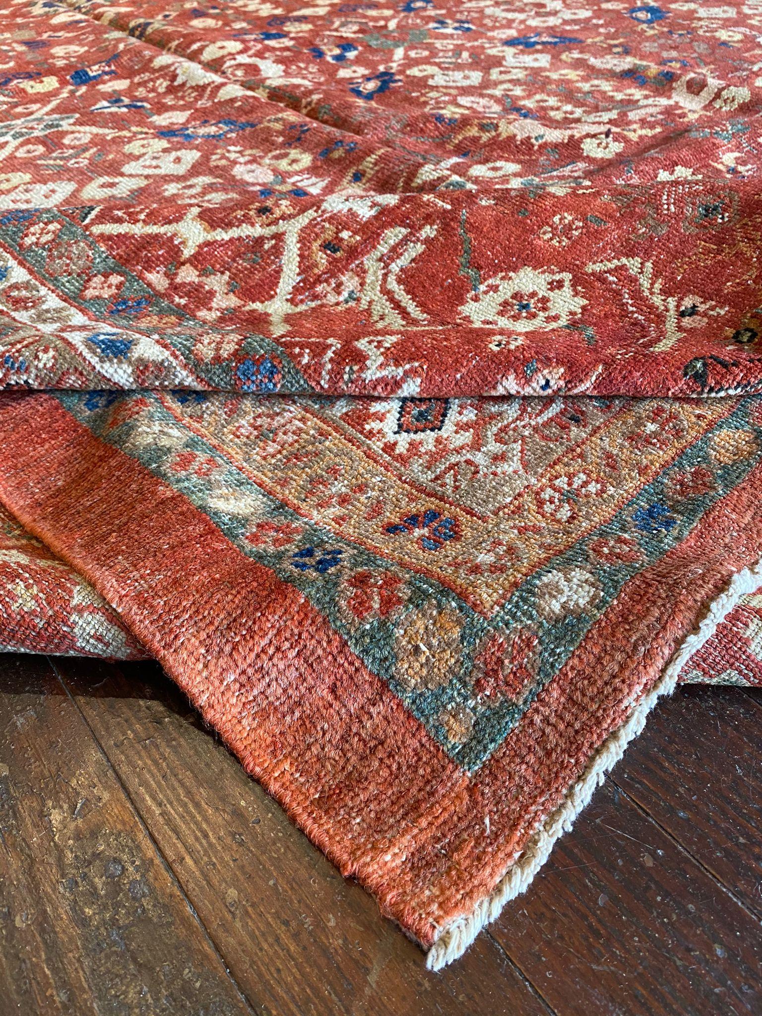 Hand-Knotted Vintage Mahal Persian Rug For Sale