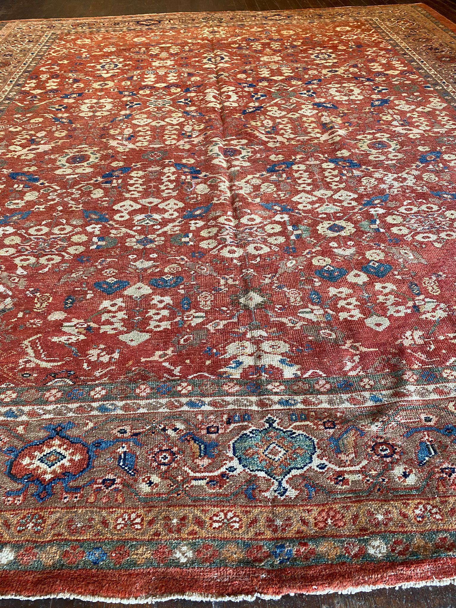 20th Century Vintage Mahal Persian Rug For Sale