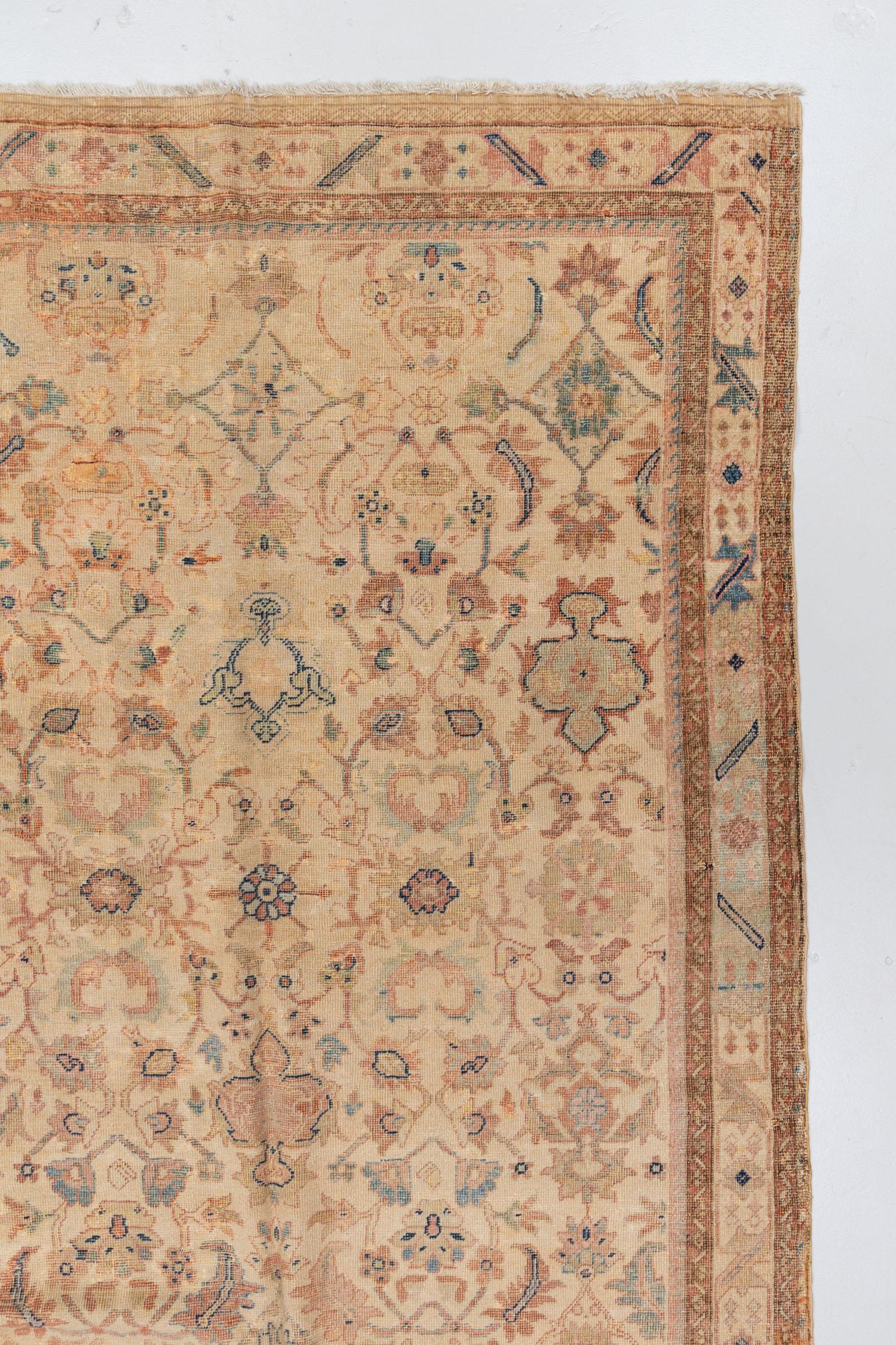 Vintage Mahal Rug In Good Condition For Sale In West Palm Beach, FL
