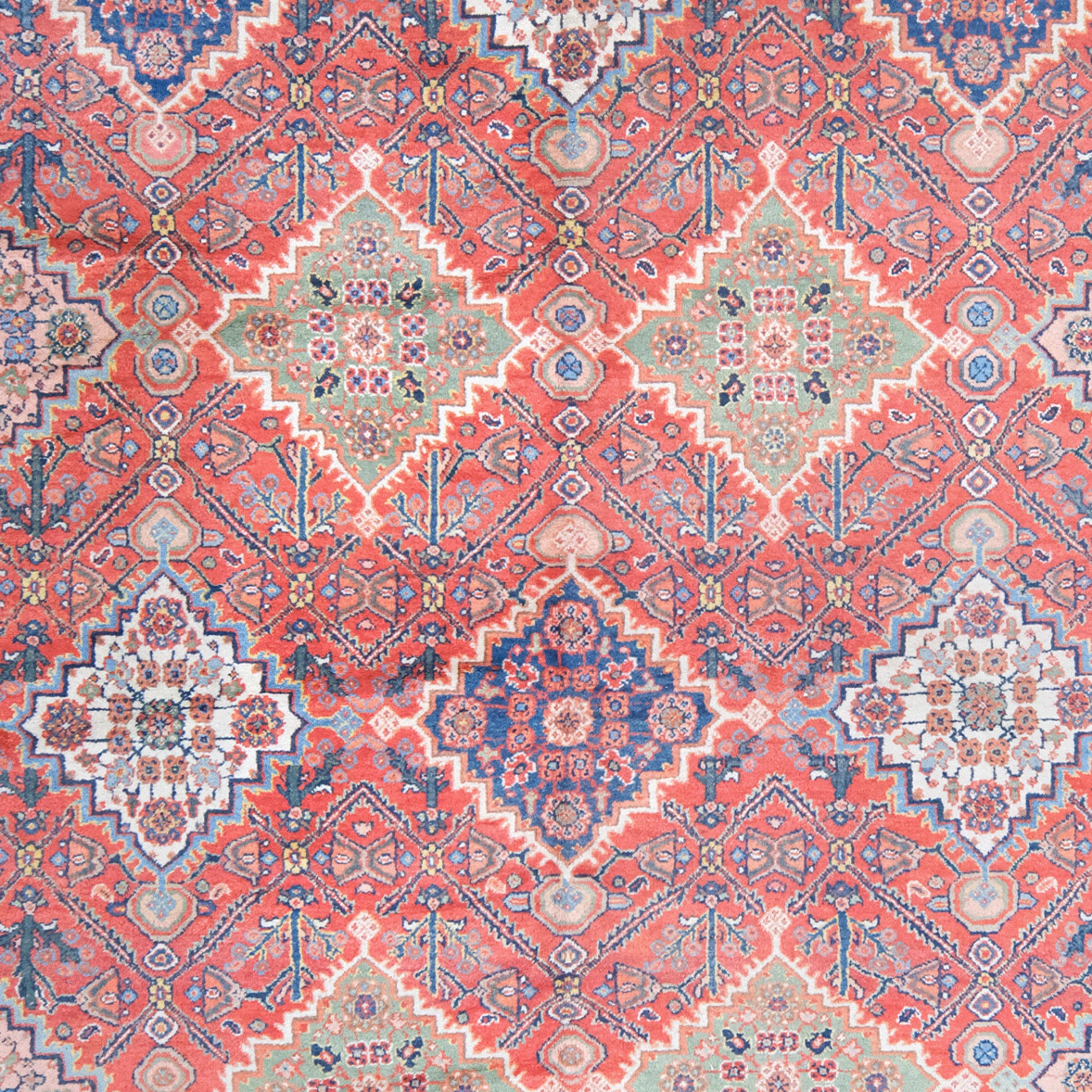 Vintage Mahal-Teppich – handgefertigter persischer Mahal-Teppich aus Wolle, Mahal-Teppich (Persisch) im Angebot