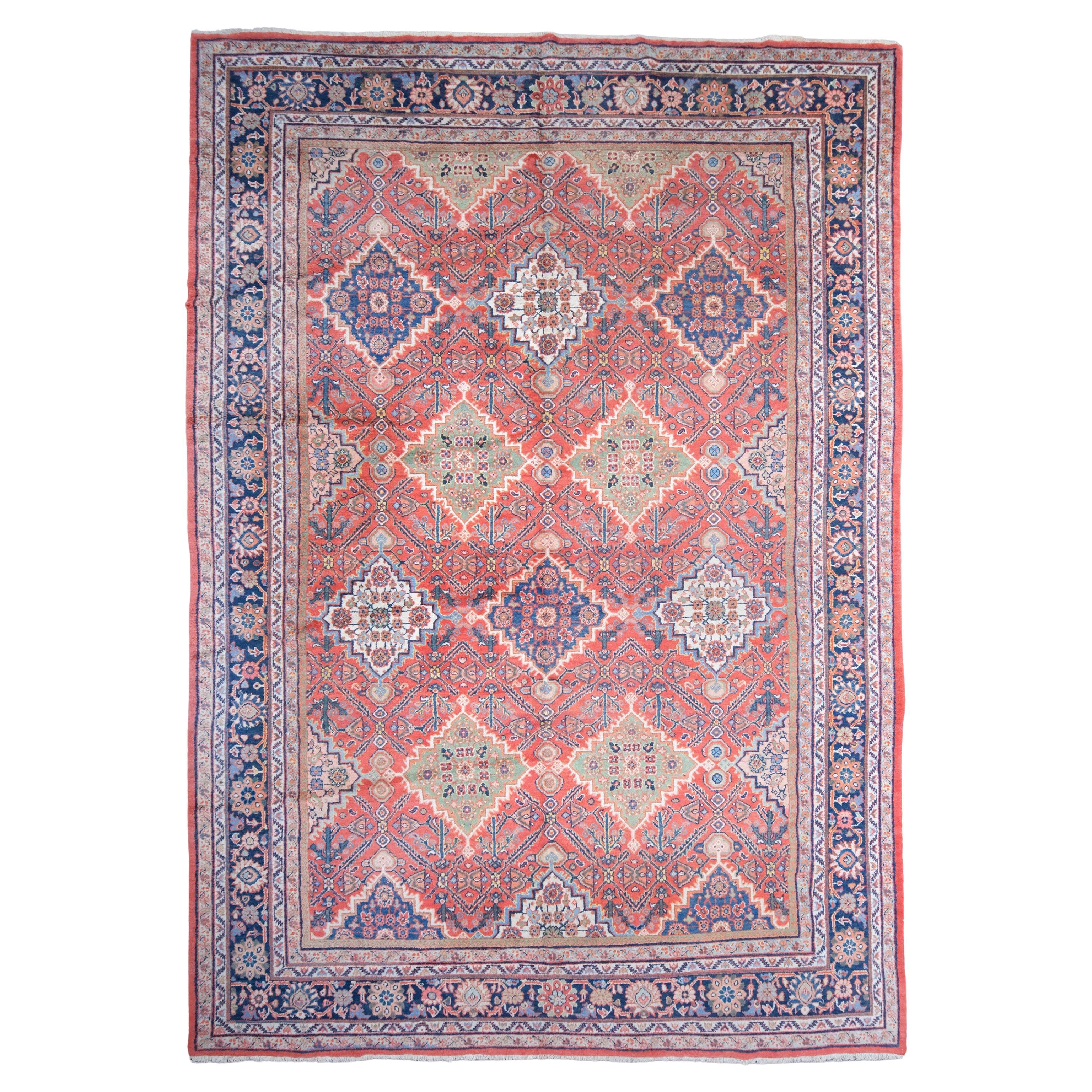 Vintage Mahal Rug - Handmade Wool Persian Mahal Rug, Area Rug