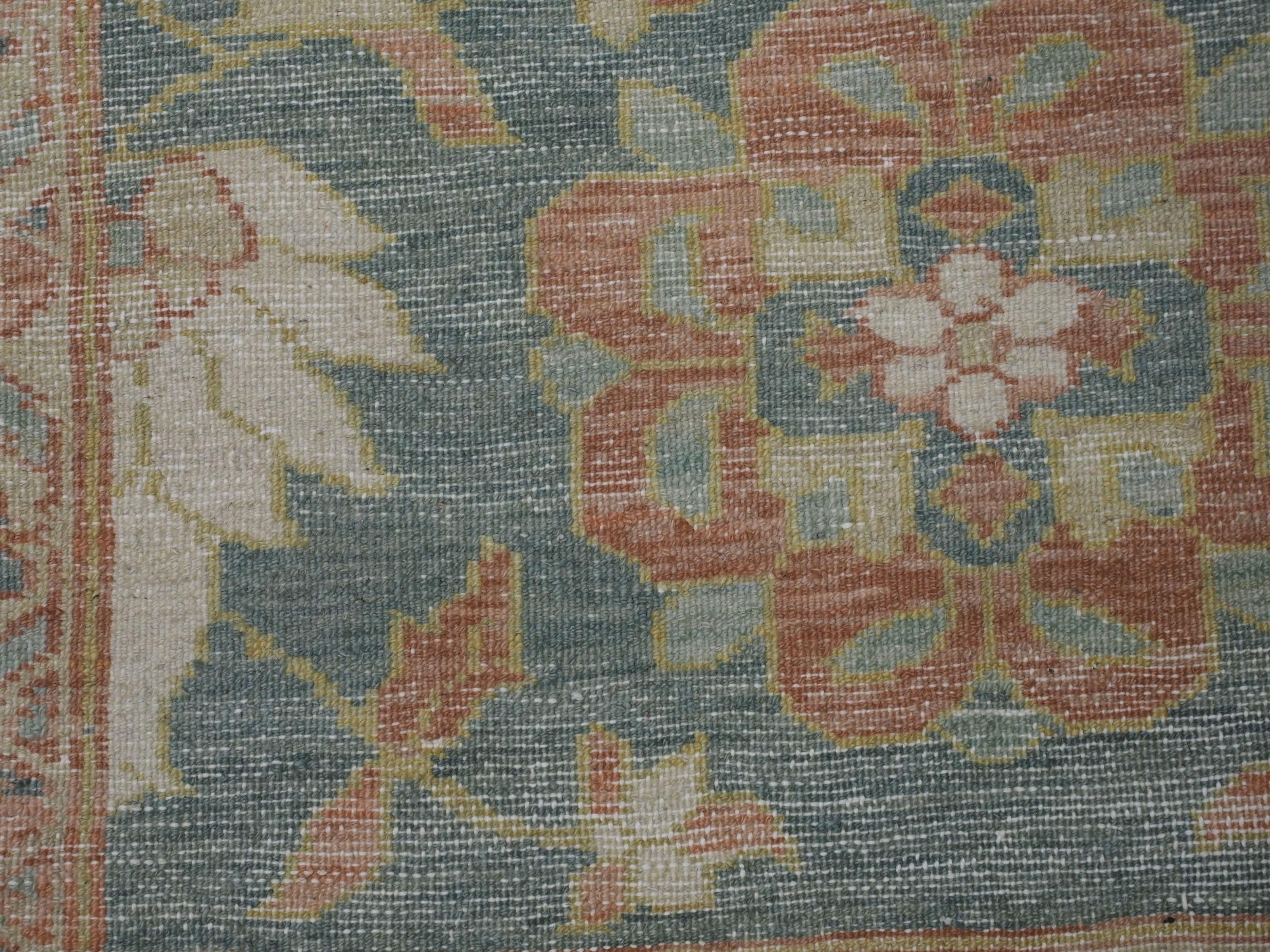 Vintage Mahal-Teppich im Vintage-Stil im Mahal-Stil mit großformatigem Design auf elfenbeinfarbenem Grund. im Angebot 8