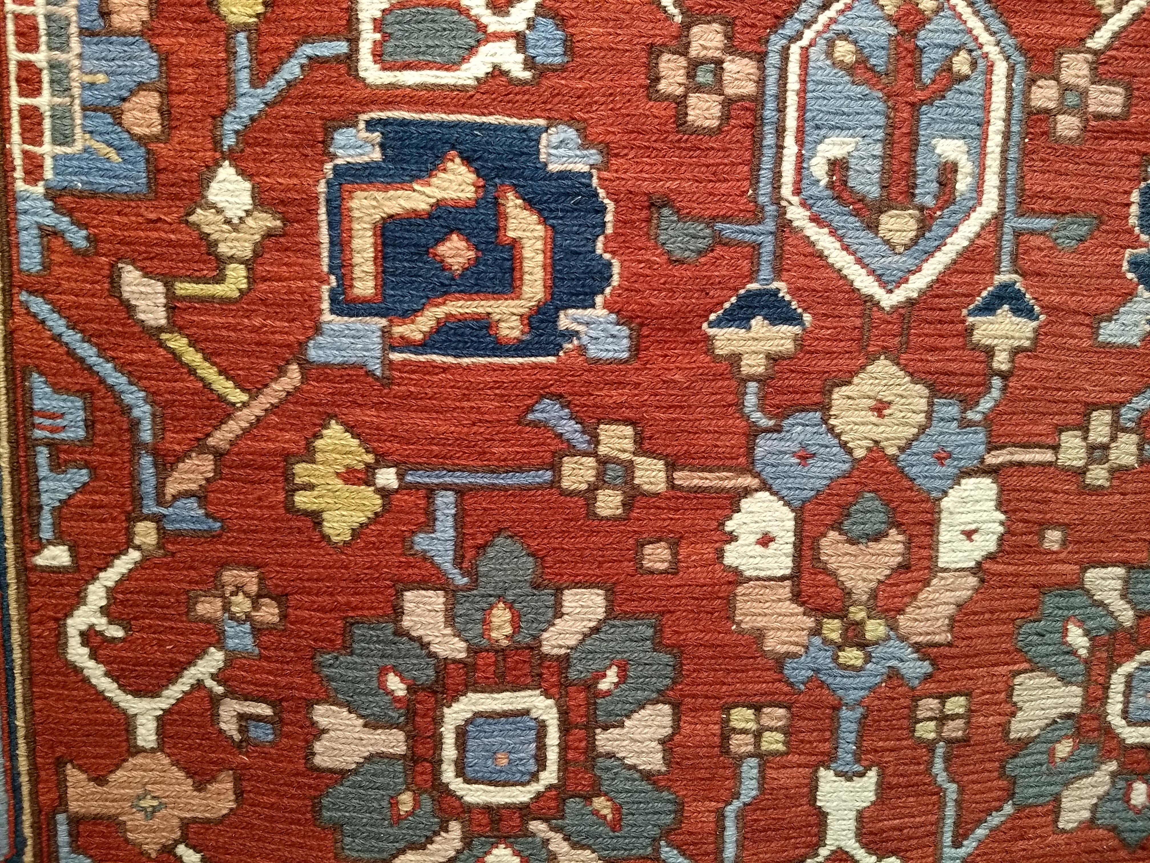 Vintage Mahal Sultanabad Rugs in Ziegelrot mit geometrischem Allover-Design im Angebot 3