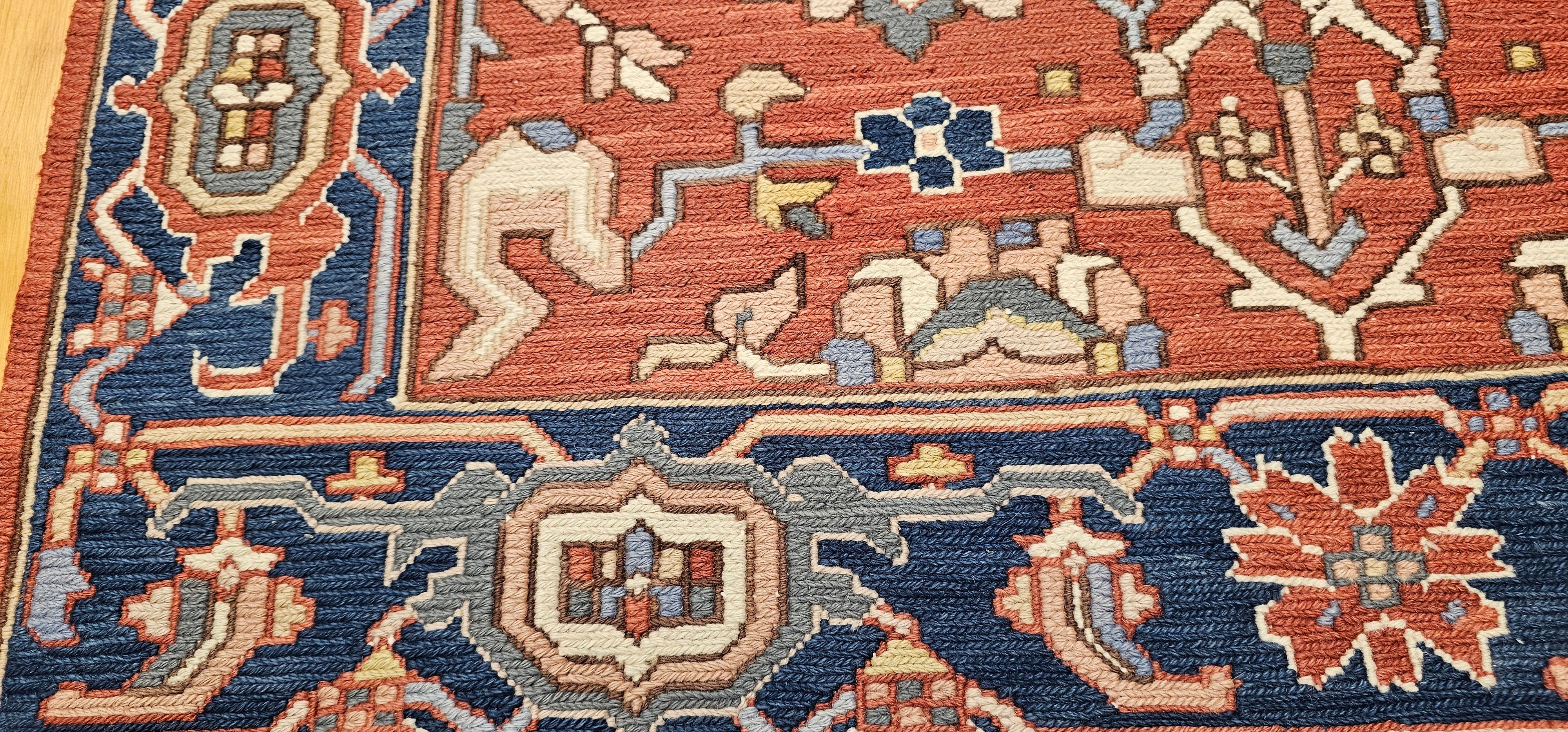 Vintage Mahal Sultanabad Rugs in Ziegelrot mit geometrischem Allover-Design im Angebot 5