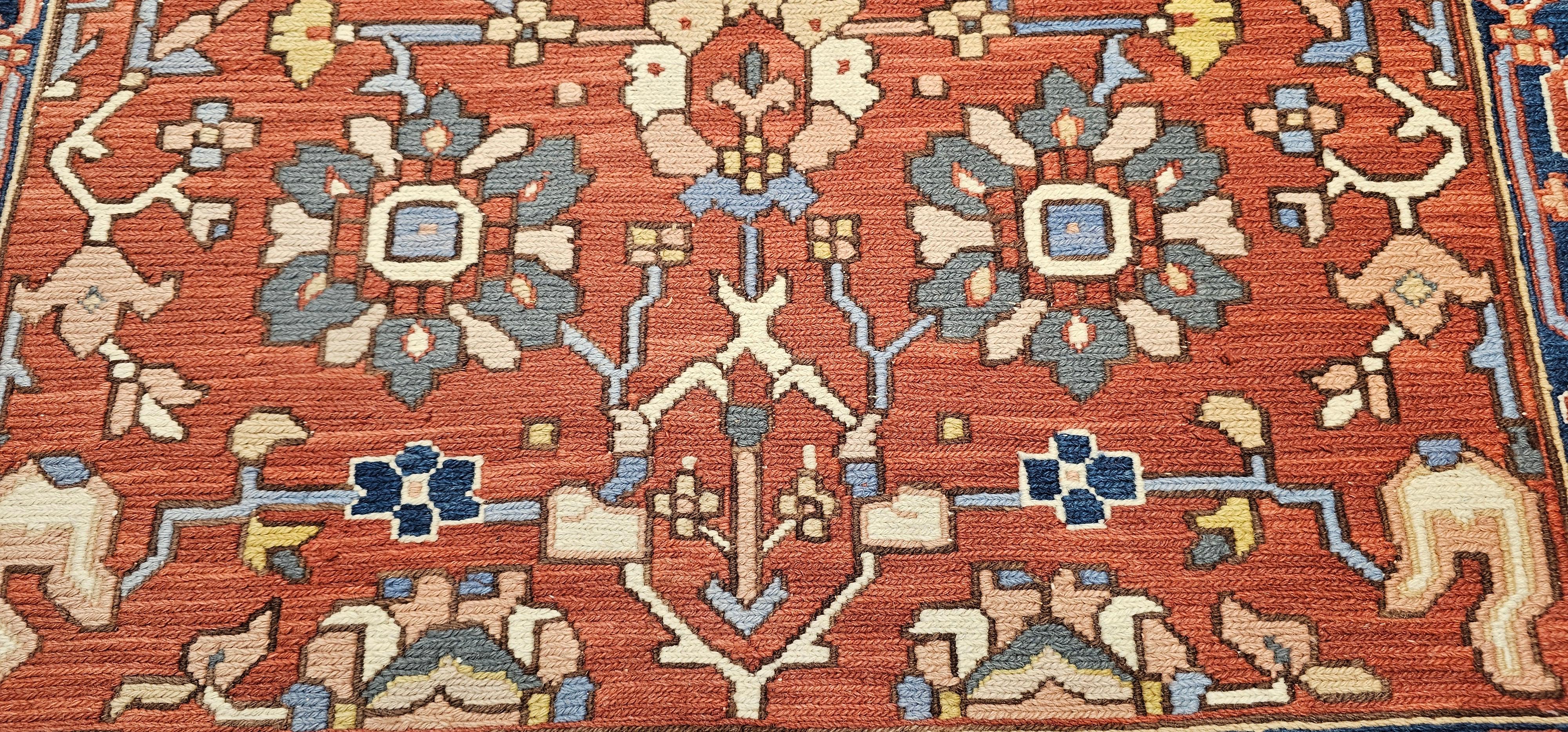 Vintage Mahal Sultanabad Rugs in Ziegelrot mit geometrischem Allover-Design im Angebot 6