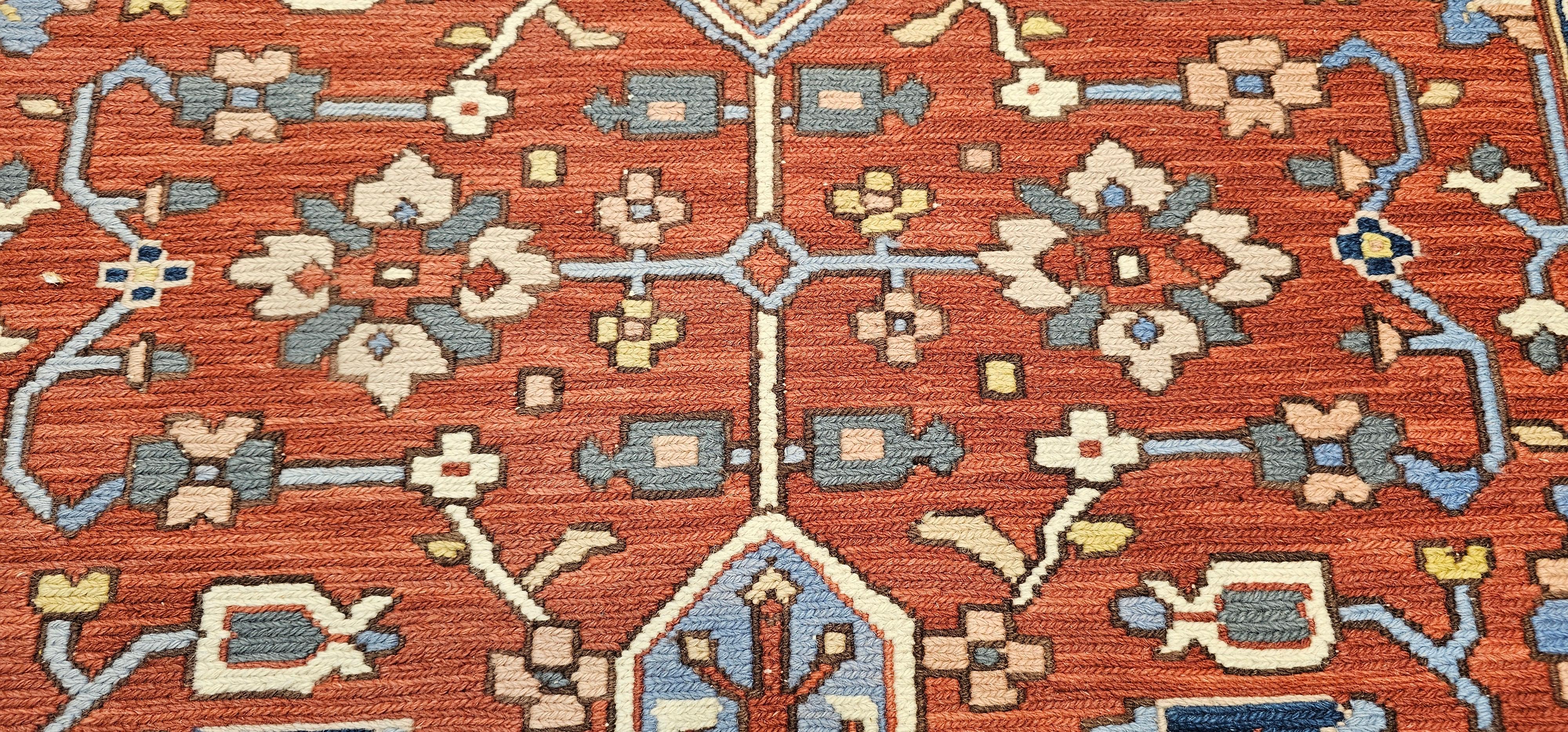 Vintage Mahal Sultanabad Rugs in Ziegelrot mit geometrischem Allover-Design im Angebot 7