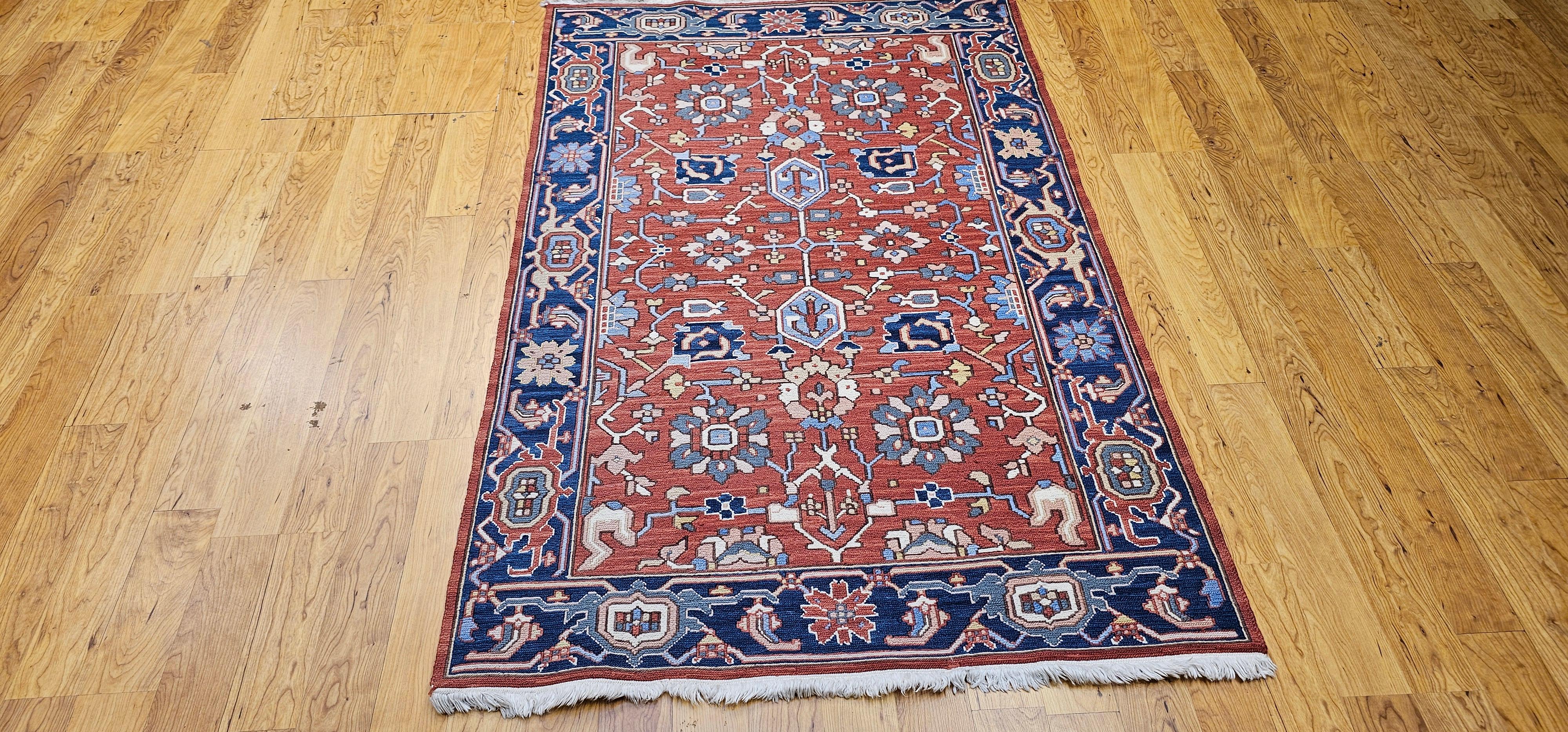 Vintage Mahal Sultanabad Rugs in Ziegelrot mit geometrischem Allover-Design im Angebot 9