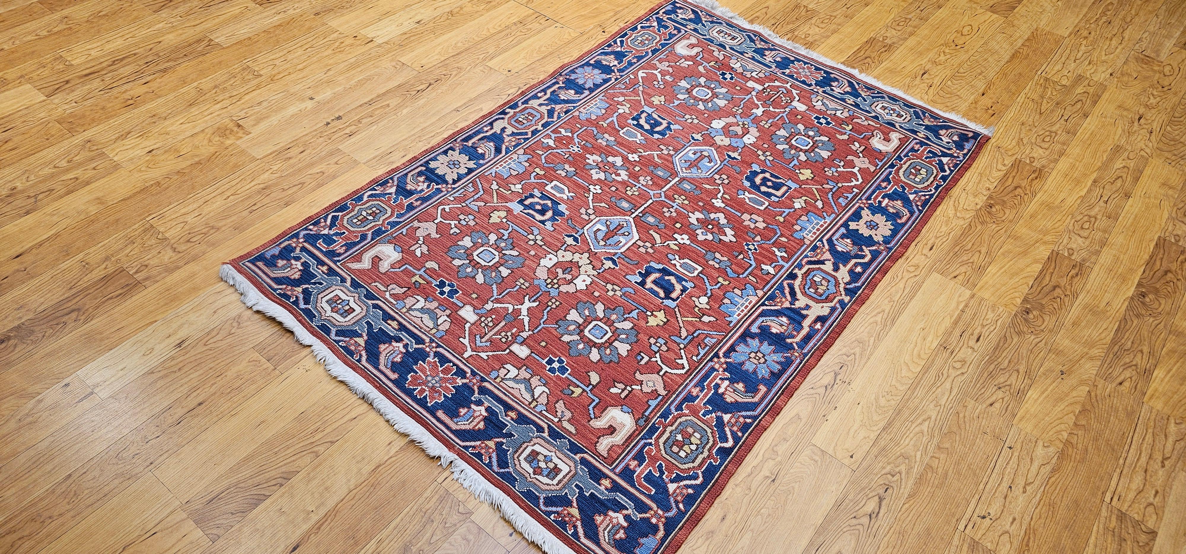 Vintage Mahal Sultanabad Rugs in Ziegelrot mit geometrischem Allover-Design im Angebot 10