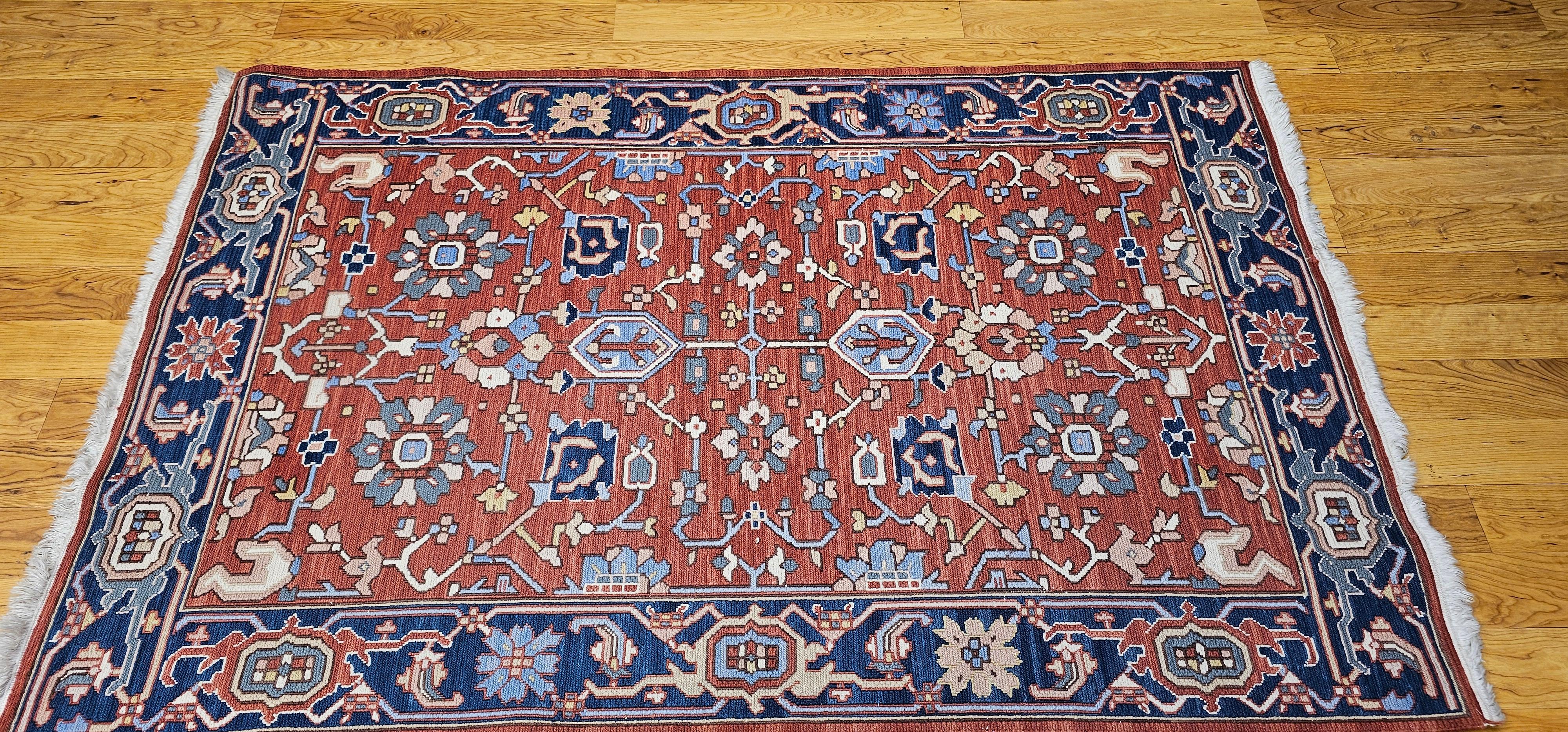 Vintage Mahal Sultanabad Rugs in Ziegelrot mit geometrischem Allover-Design im Angebot 11