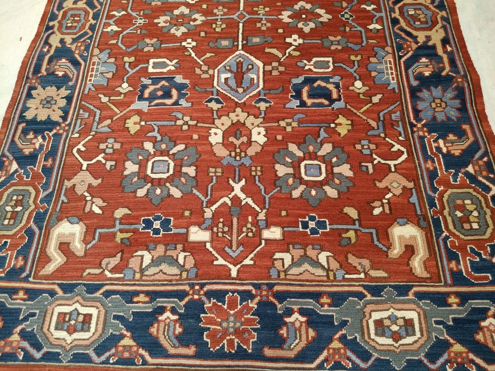 Vintage Mahal Sultanabad Rugs in Ziegelrot mit geometrischem Allover-Design (20. Jahrhundert) im Angebot