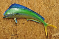 Vintage Mahi-Mahi Fish Replica Wall Mount Faux Taxidermy Fishing Wall Decor 32"