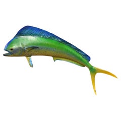 Vintage Mahi-Mahi Fish Replica Wall Mount Faux Taxidermy Fishing Wall Decor 32"
