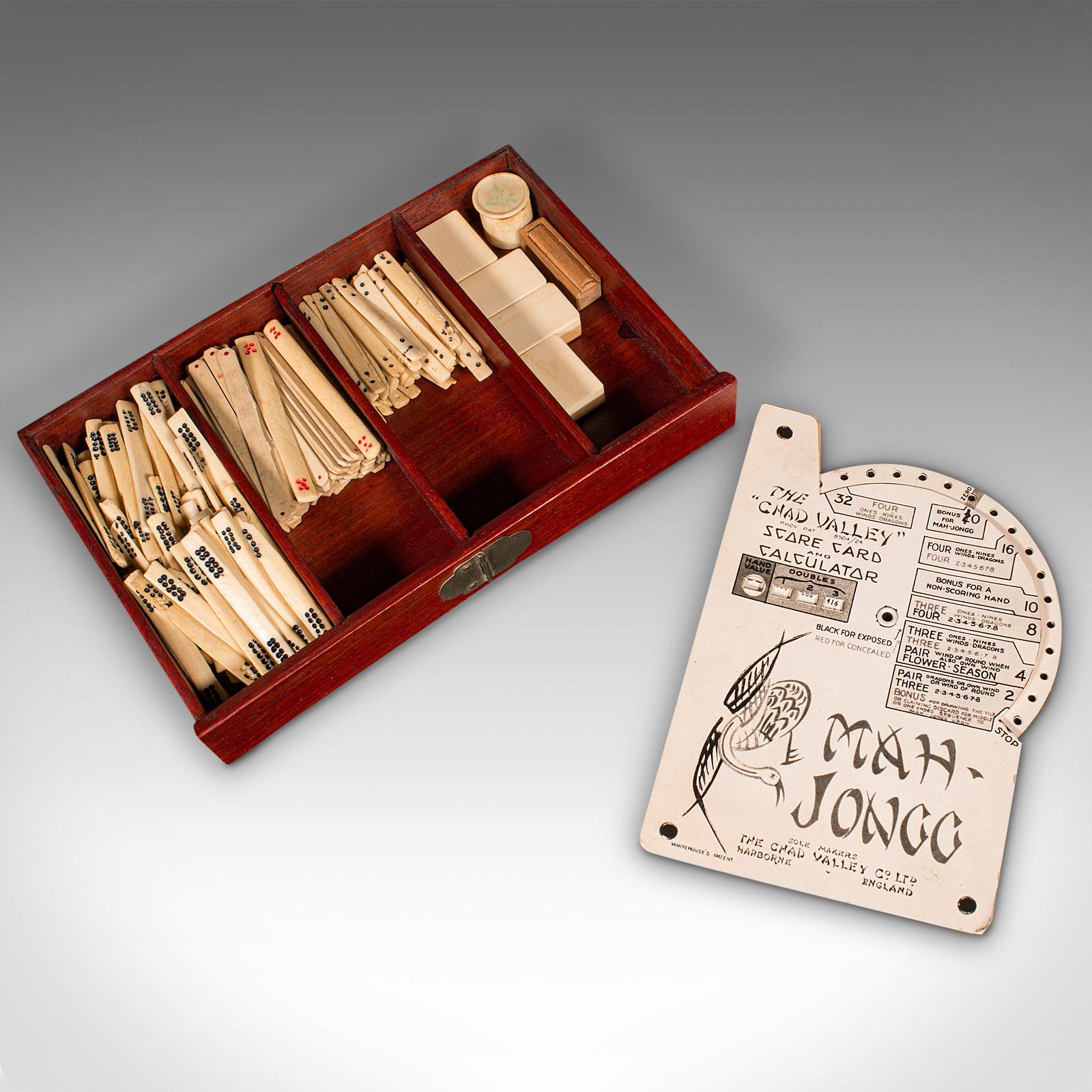Vintage Mahjong Case, Chinese, Mahogany, Compendium, Game Set, Late 20th Century 7