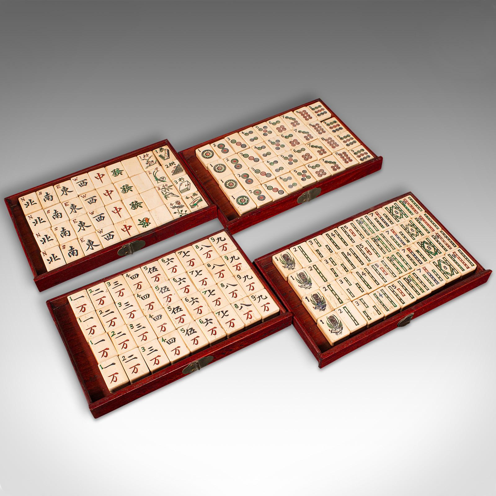 Vintage Mahjong Case, Chinese, Mahogany, Compendium, Game Set, Late 20th Century 5