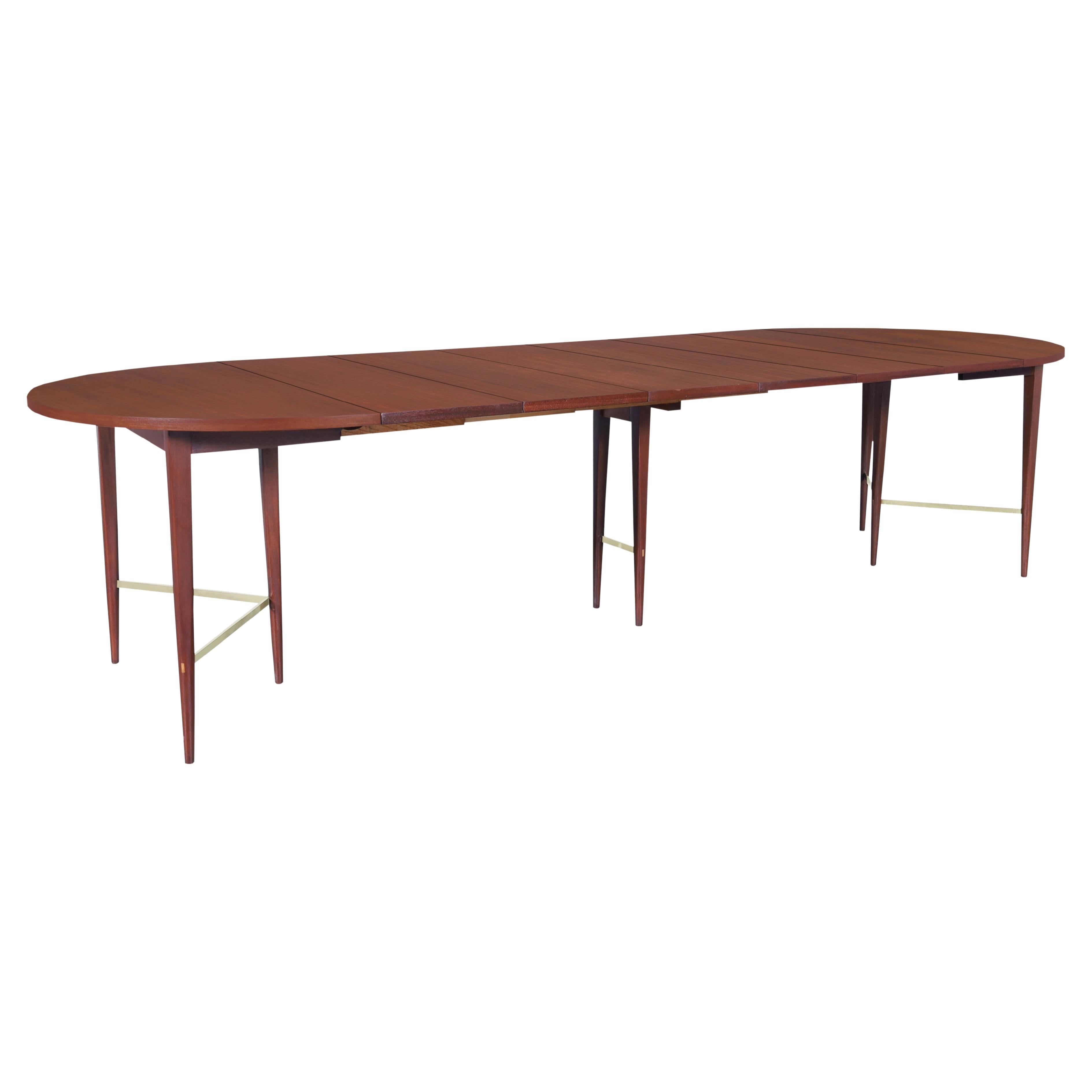 Vintage Mahogany and Brass "Irwin Collection" Dining Table by Paul McCobb For Sale