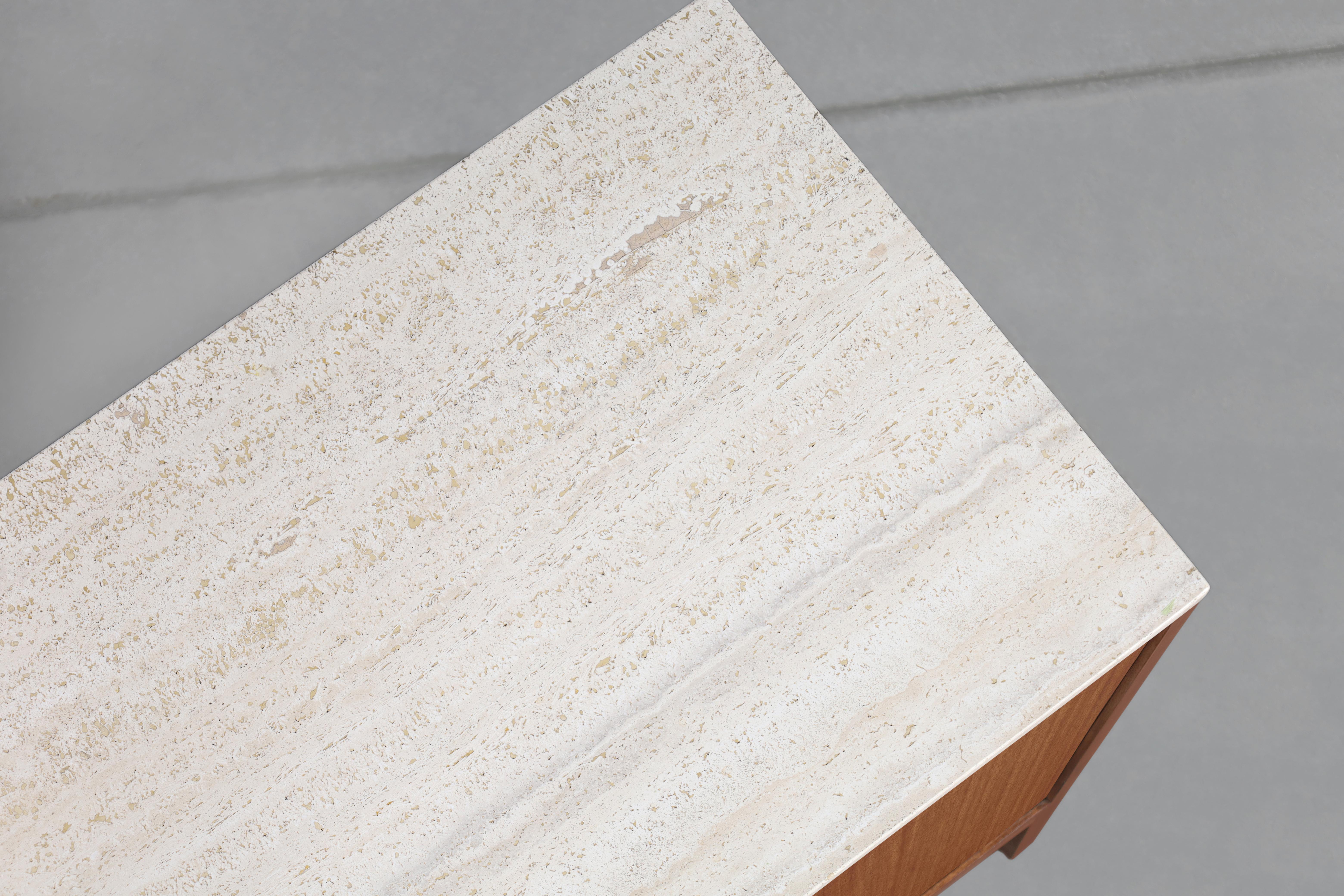 Credenza vintage in mogano e travertino di Paul McCobb per Calvin Furniture in vendita 8